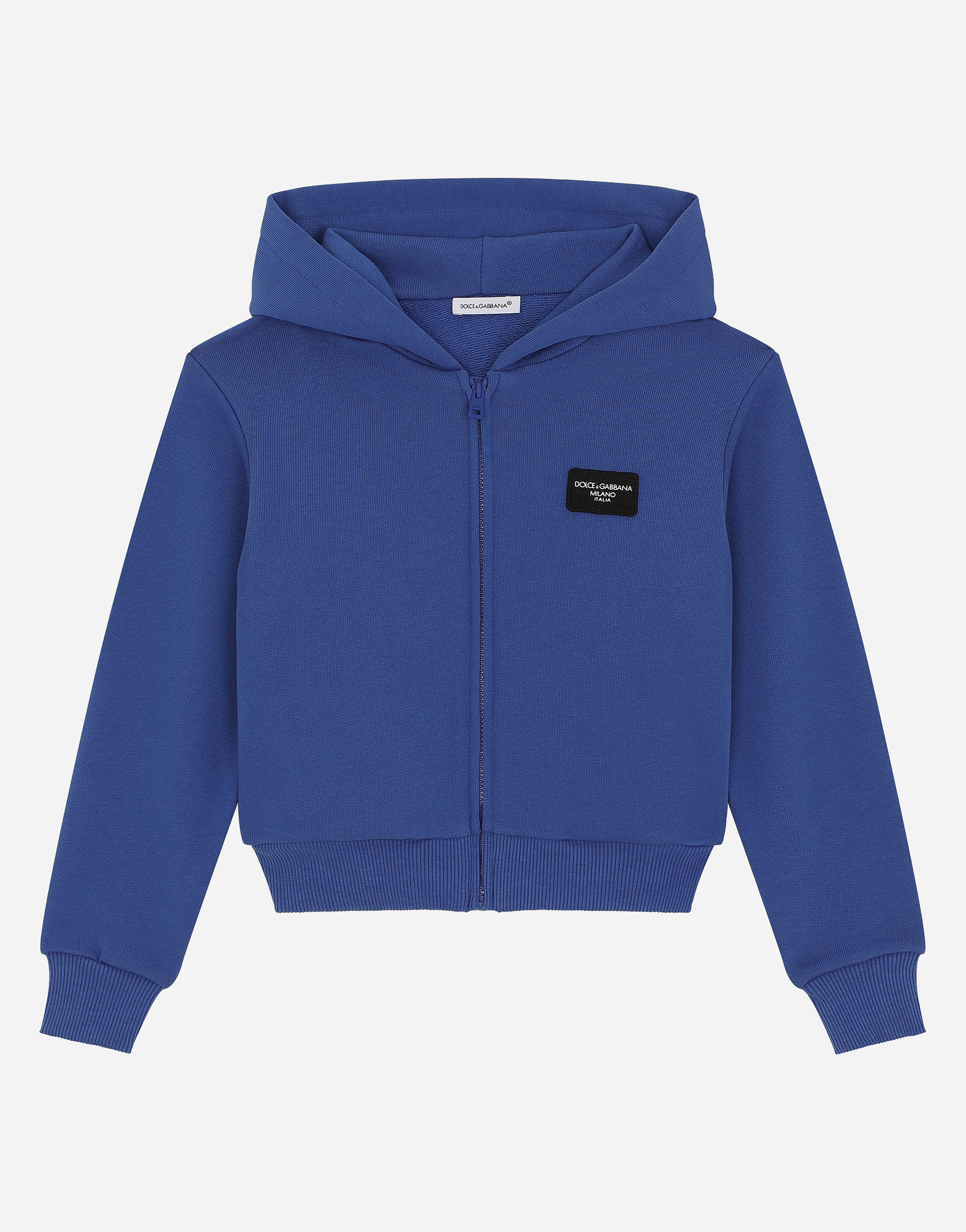 DOLCE & GABBANA ZIP-UP HOODIE WITH LOGO TAG 