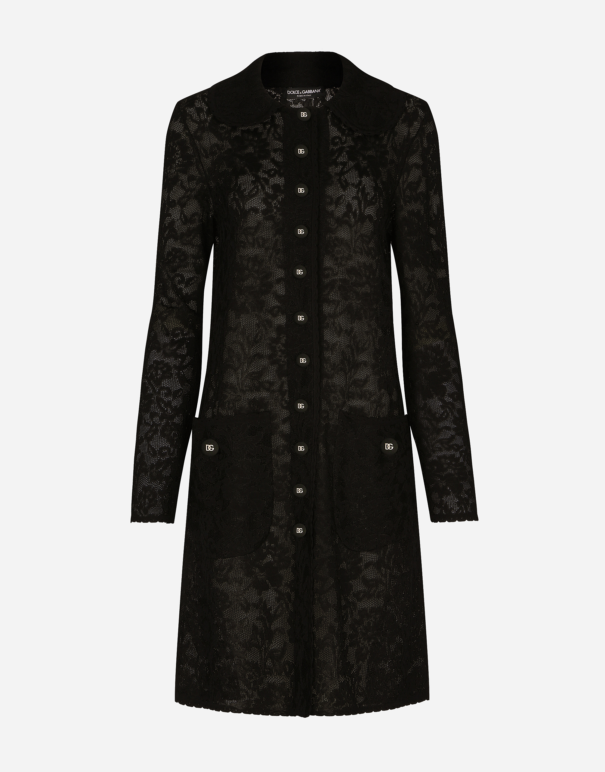 Dolce & Gabbana Lace-stitch Dg Jacket In Black