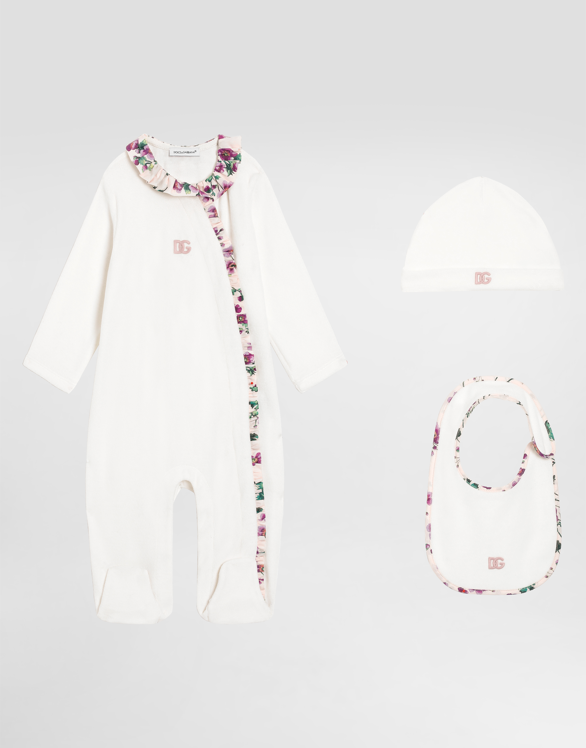  Dolce & Gabbana 3-piece Poplin Gift Set With Flower Print - Woman Gift Sets And Babygrows Multi-colored 6/9 Months 