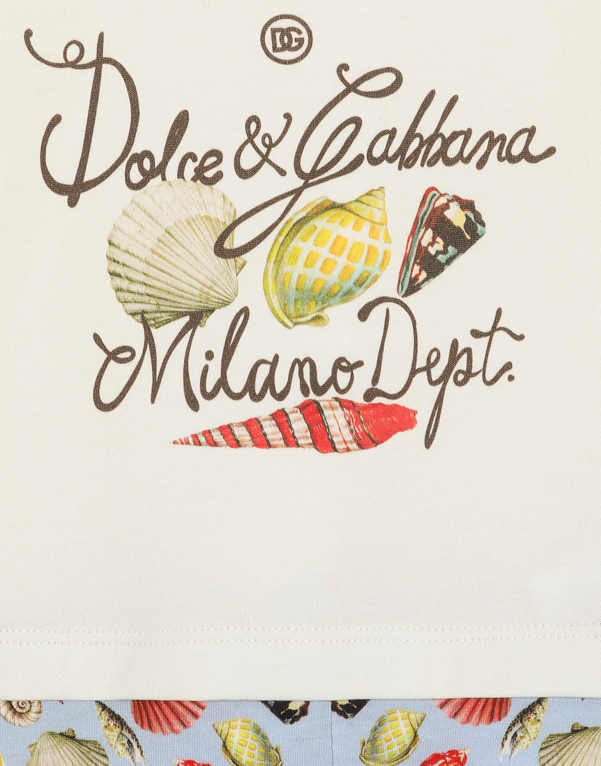  Dolce & Gabbana Shell-print Short-sleeved Jersey Romper - Mann Geschenk-set Und Body Mehrfarbig 0/3 Months 