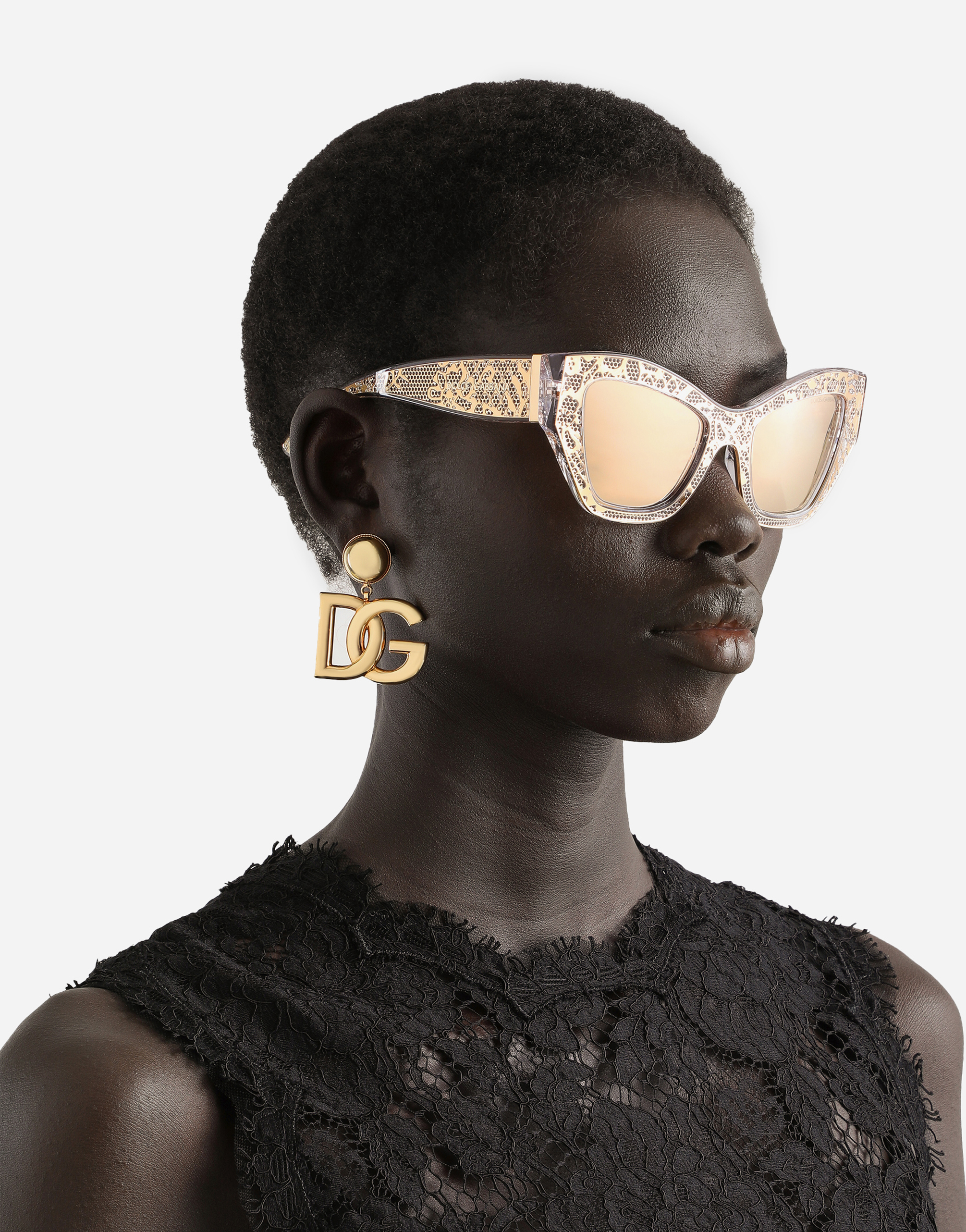 Dolce & Gabbana Dg Lace Sunglasses In Gold