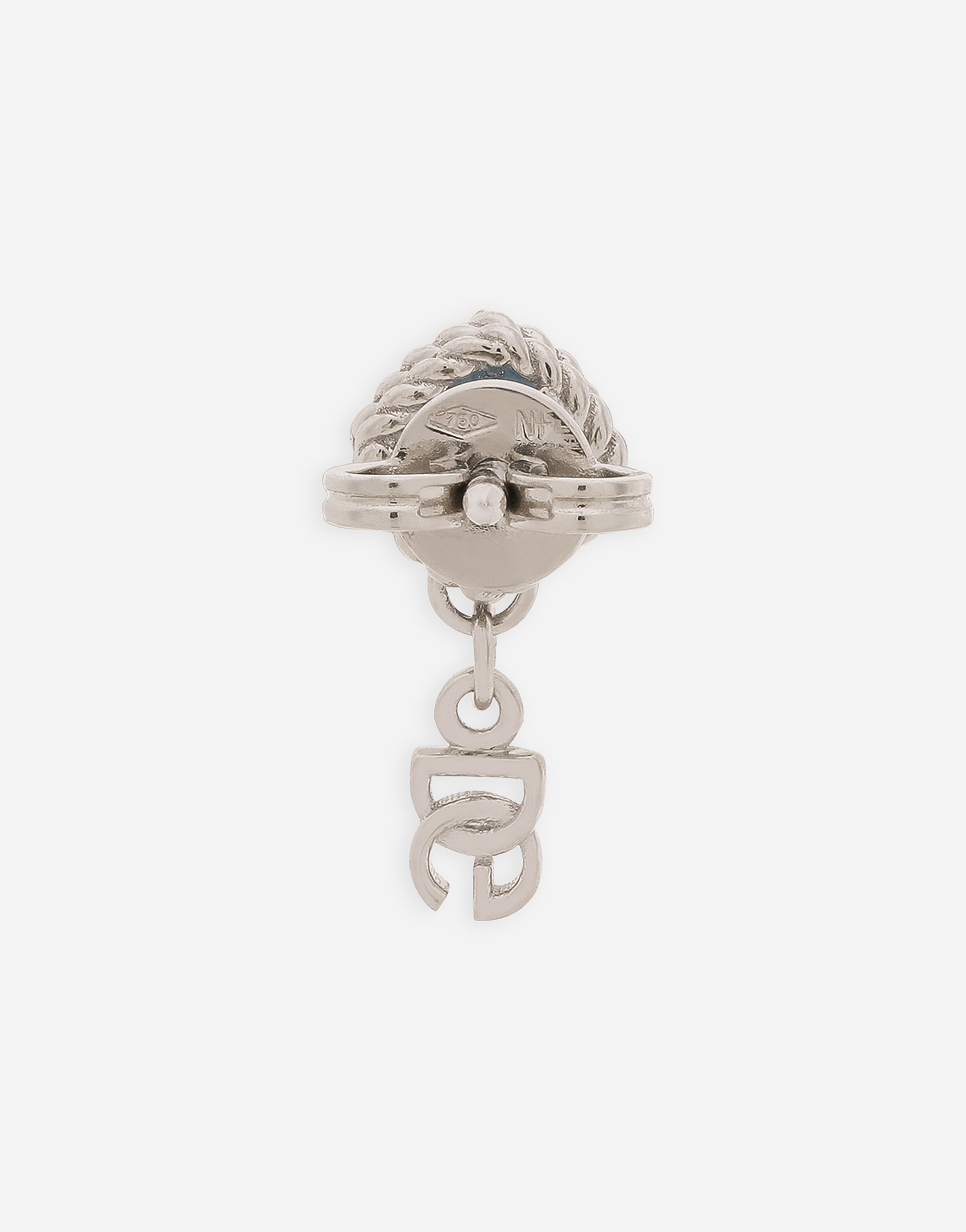 Shop Dolce & Gabbana Single Earring In White Gold 18kt With Swiss Topaz