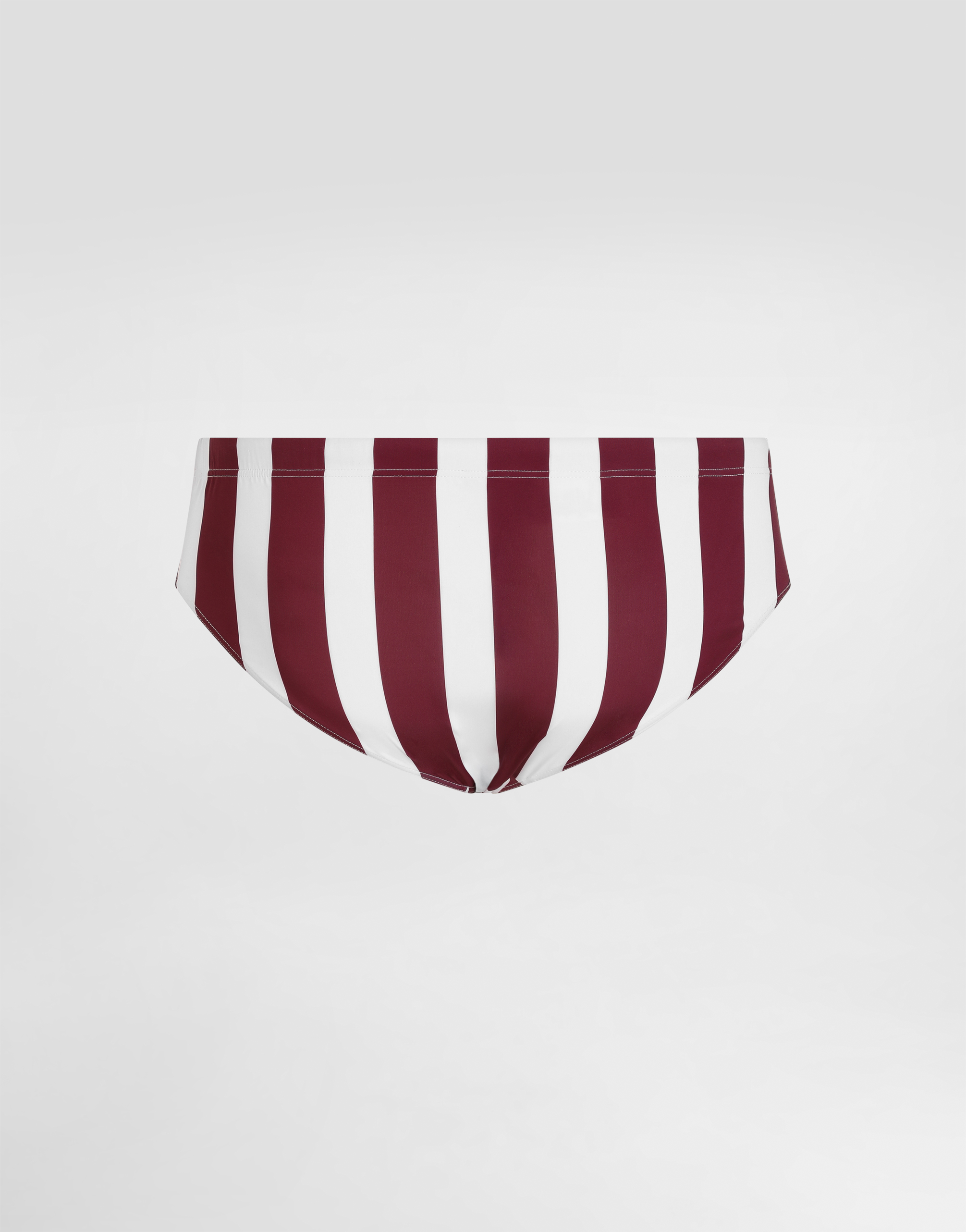 Dolce & Gabbana Swim Briefs With High-cut Leg And Striped Print In Multicolor