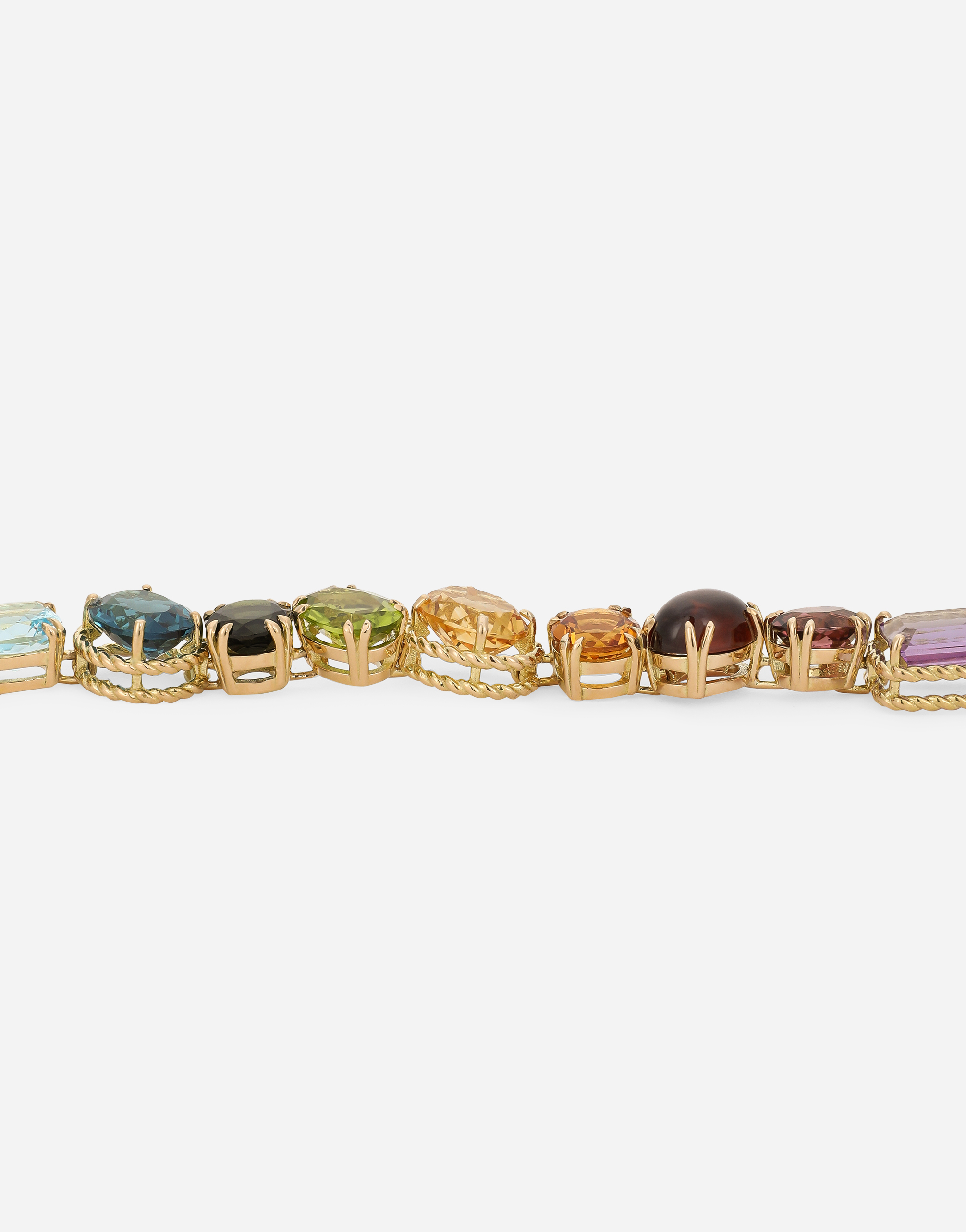 Shop Dolce & Gabbana Bracelet With Multi-colored Gems In Gold