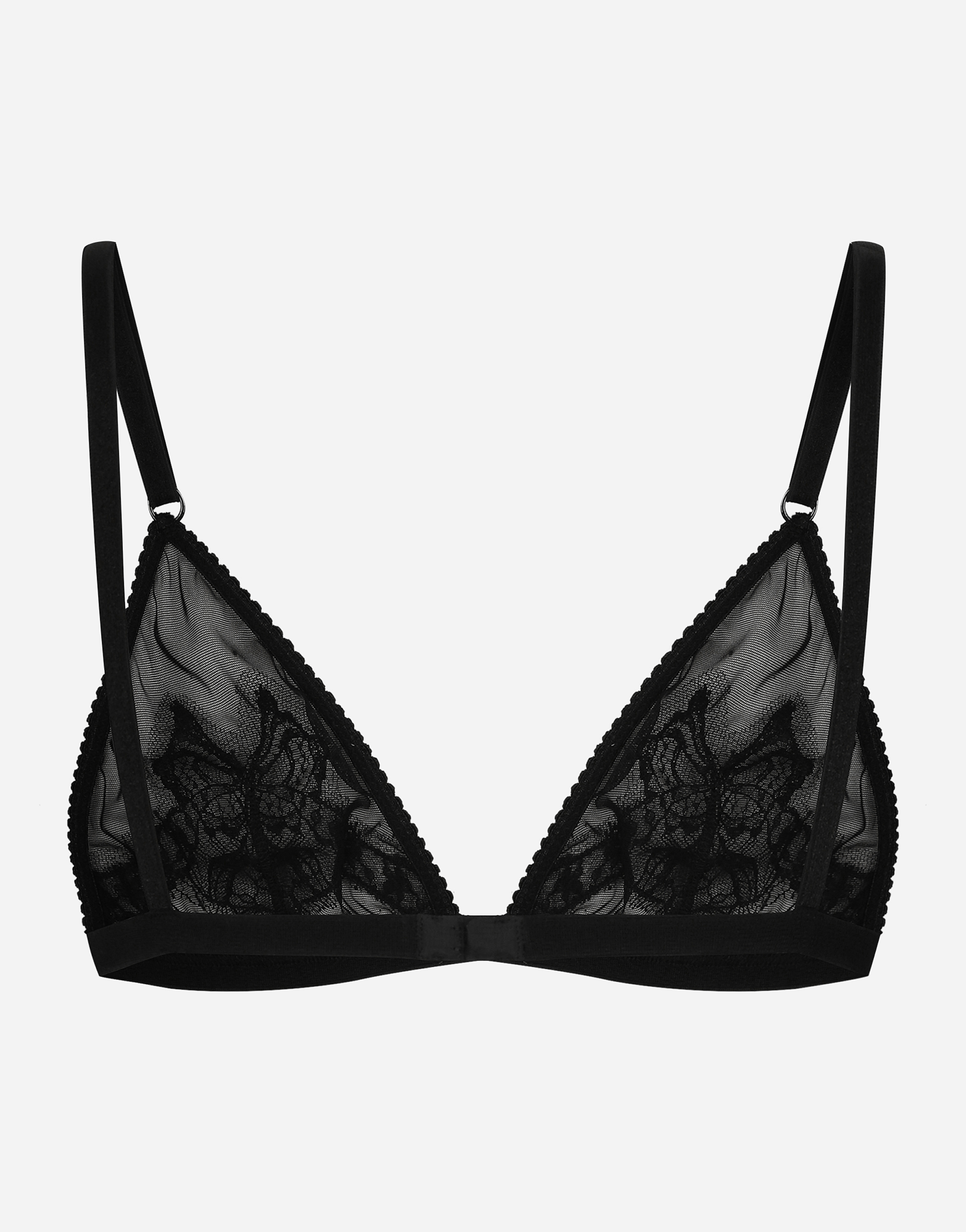 DOLCE & GABBANA LACE AND TULLE SOFT-CUP TRIANGLE BRA 