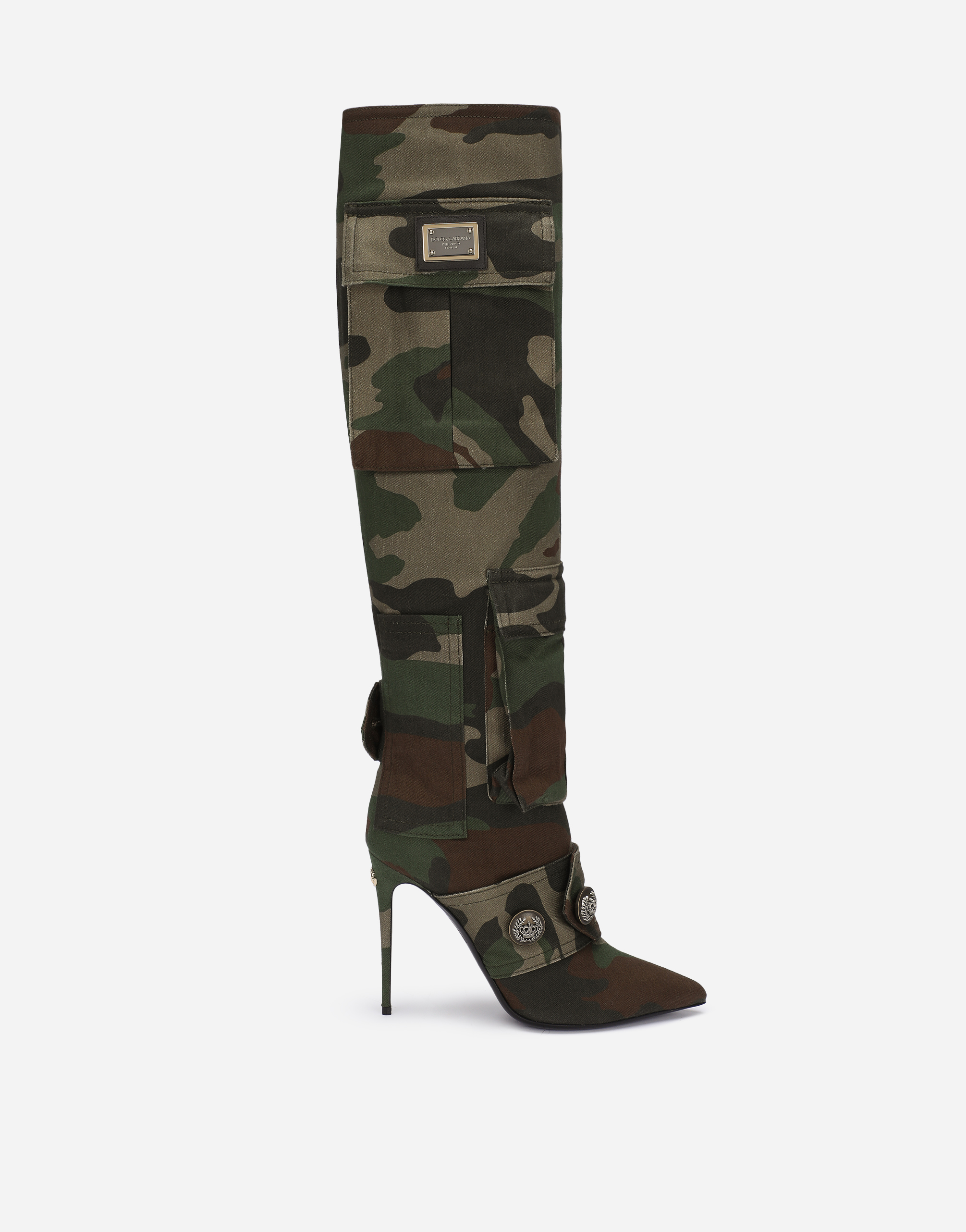 Camouflage patchwork boots in Multicolor for Women | Dolce&Gabbana®