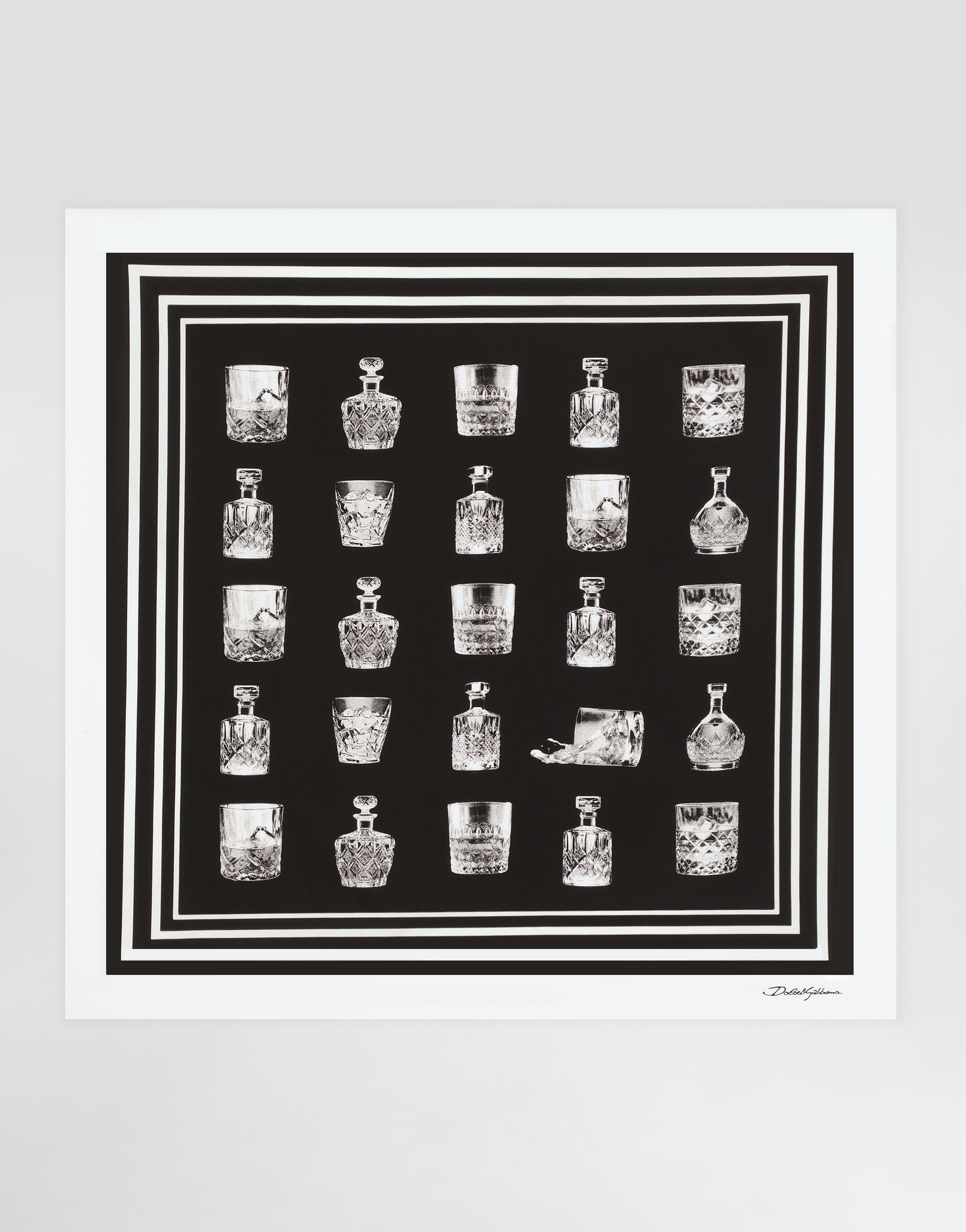 Dolce & Gabbana Silk Scarf With Liquor Print - Man Scarves And Silks Print Onesize