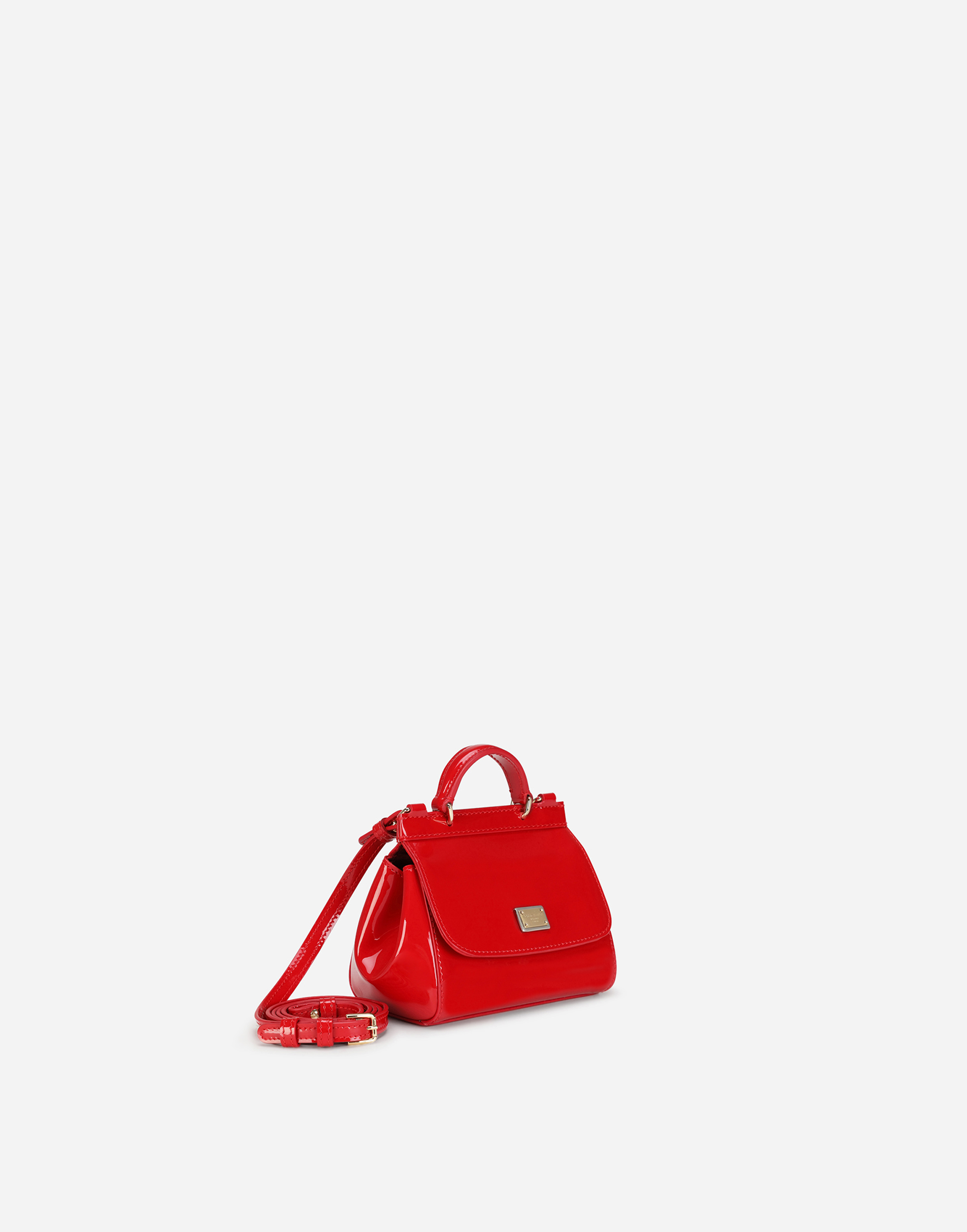 Shop Dolce & Gabbana Patent Leather Mini Sicily Bag In Red