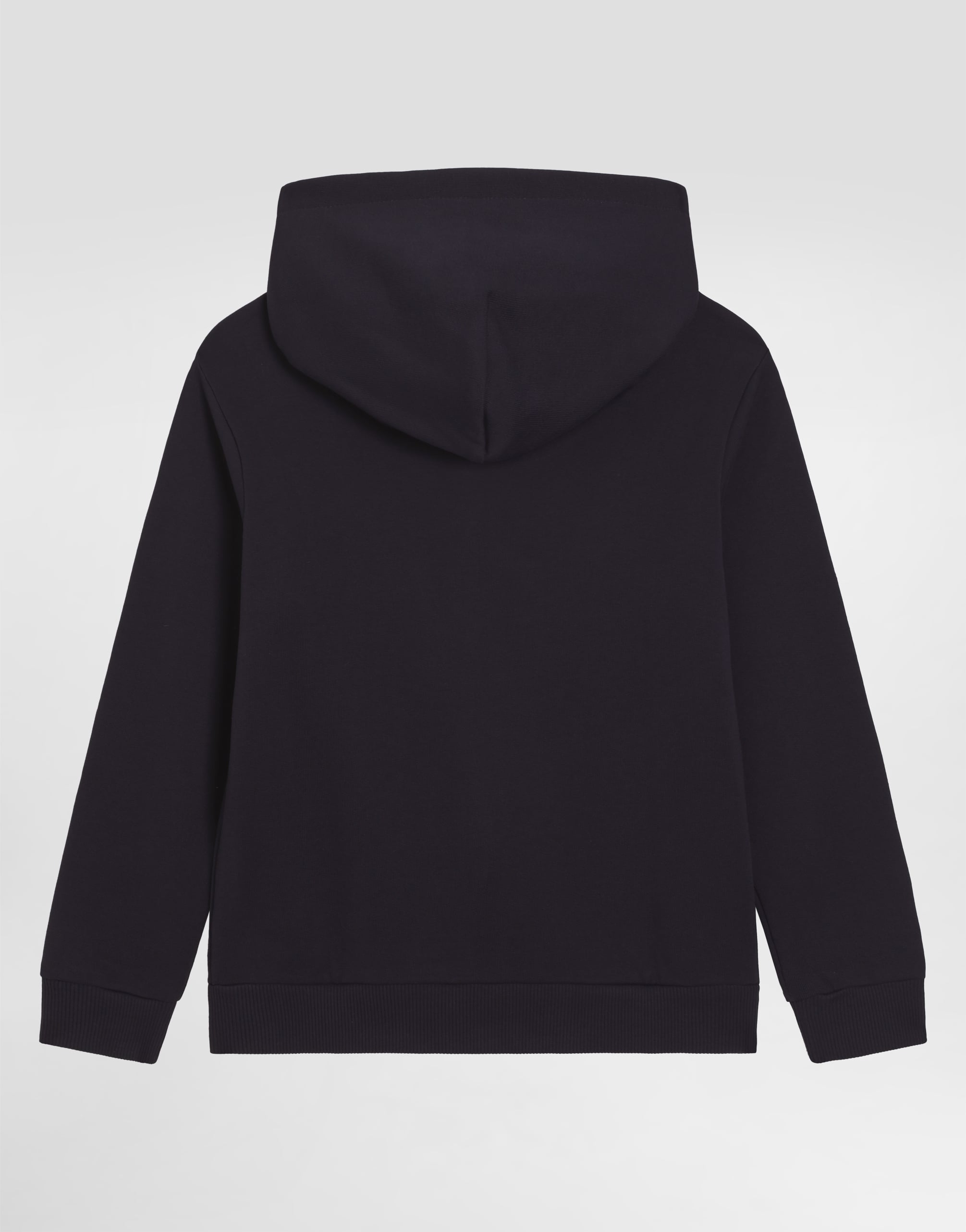  Dolce & Gabbana Kapuzensweatshirt Mit Reißverschluss Logoplakette - Mann T-shirts Und Sweatshirts Blau Baumwolle 2 Years 