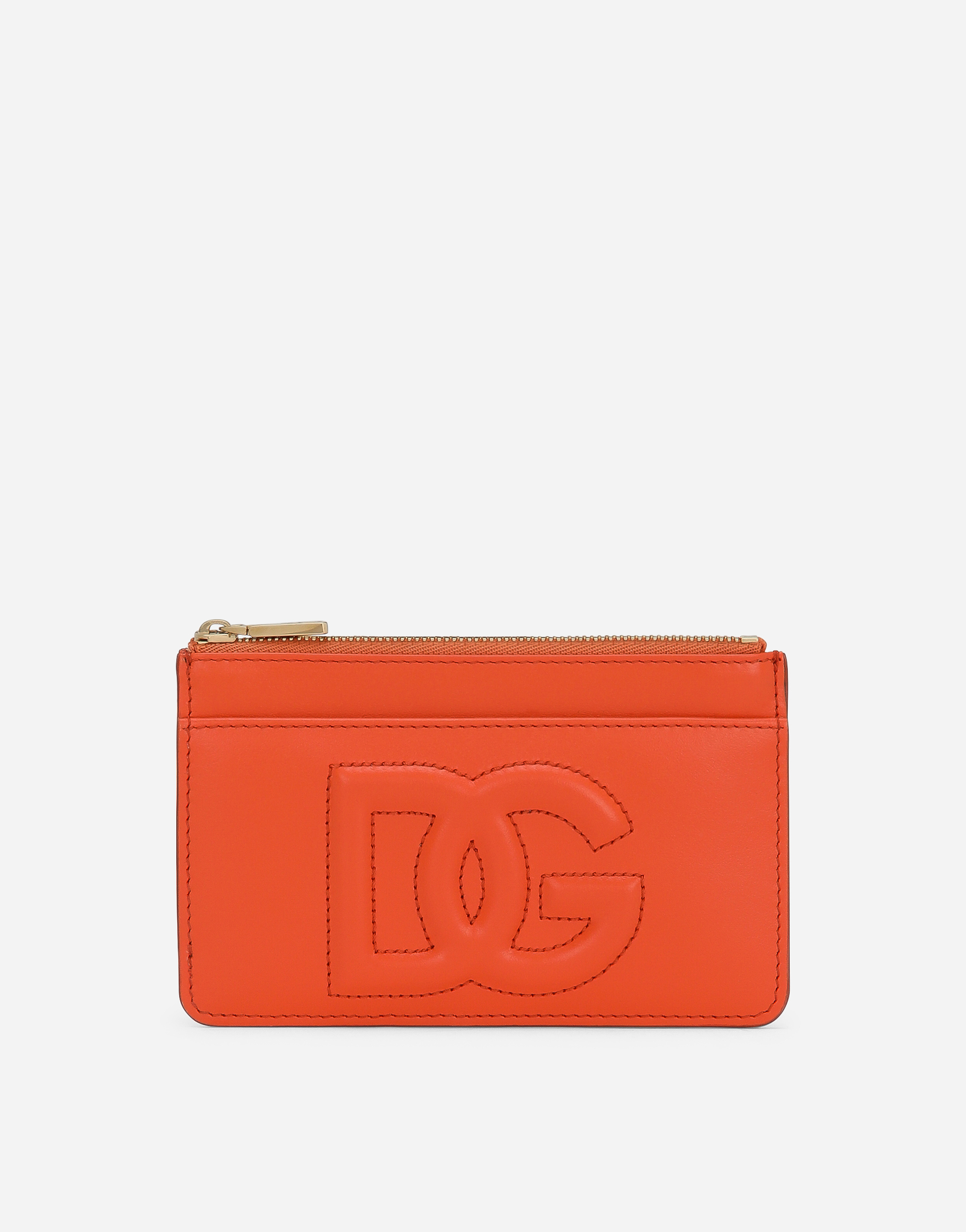Medium DG Logo card holder in Orange for Women | Dolce&Gabbana® US