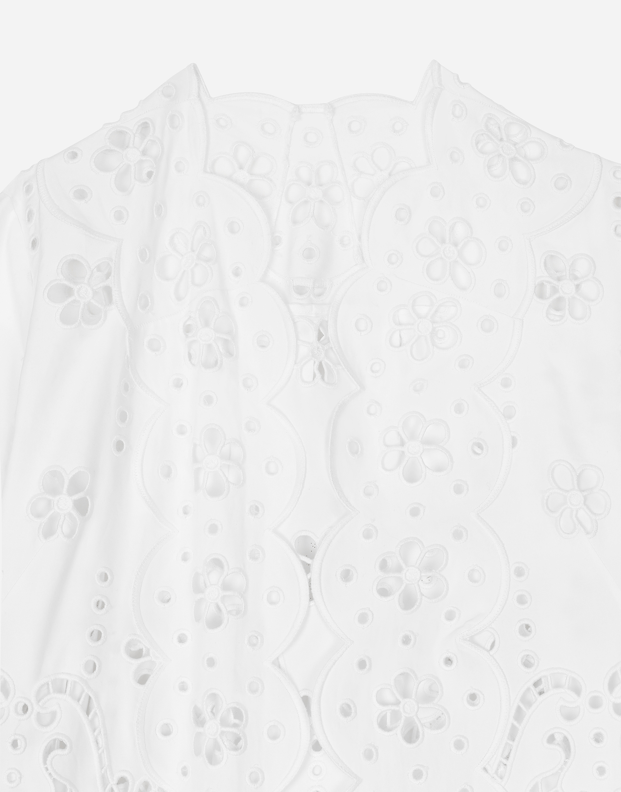 Dolce & Gabbana Macramé Cut-out Long Coat In White