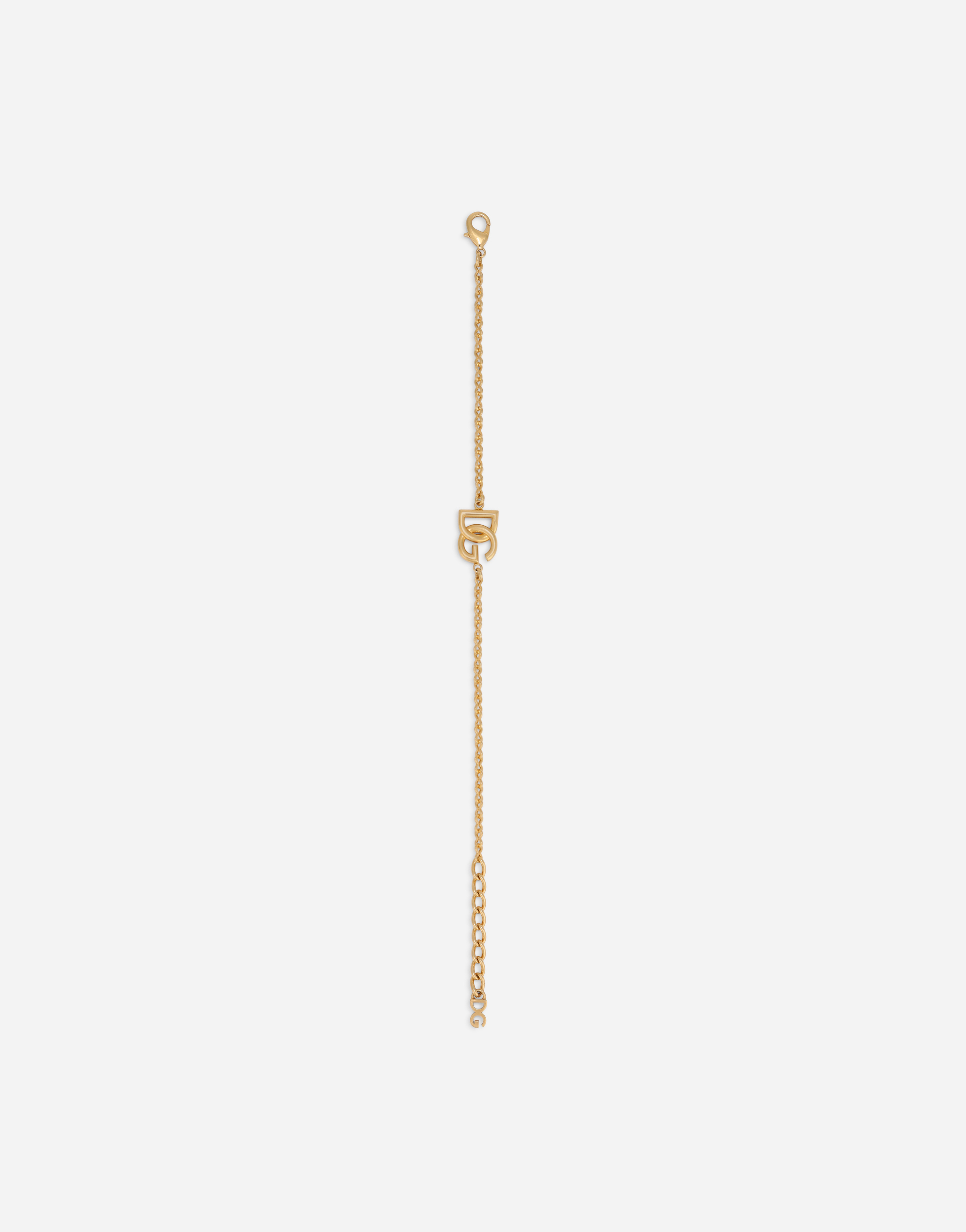 Shop Dolce & Gabbana Link Bracelet With Dg-logo In Gold