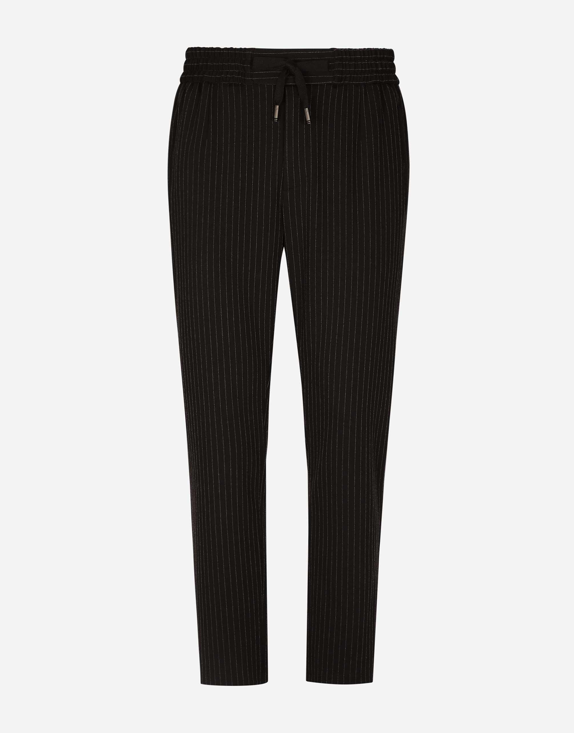 Dolce & Gabbana Pinstripe Jersey Jogging Pants With Dg Patch In Multicolor