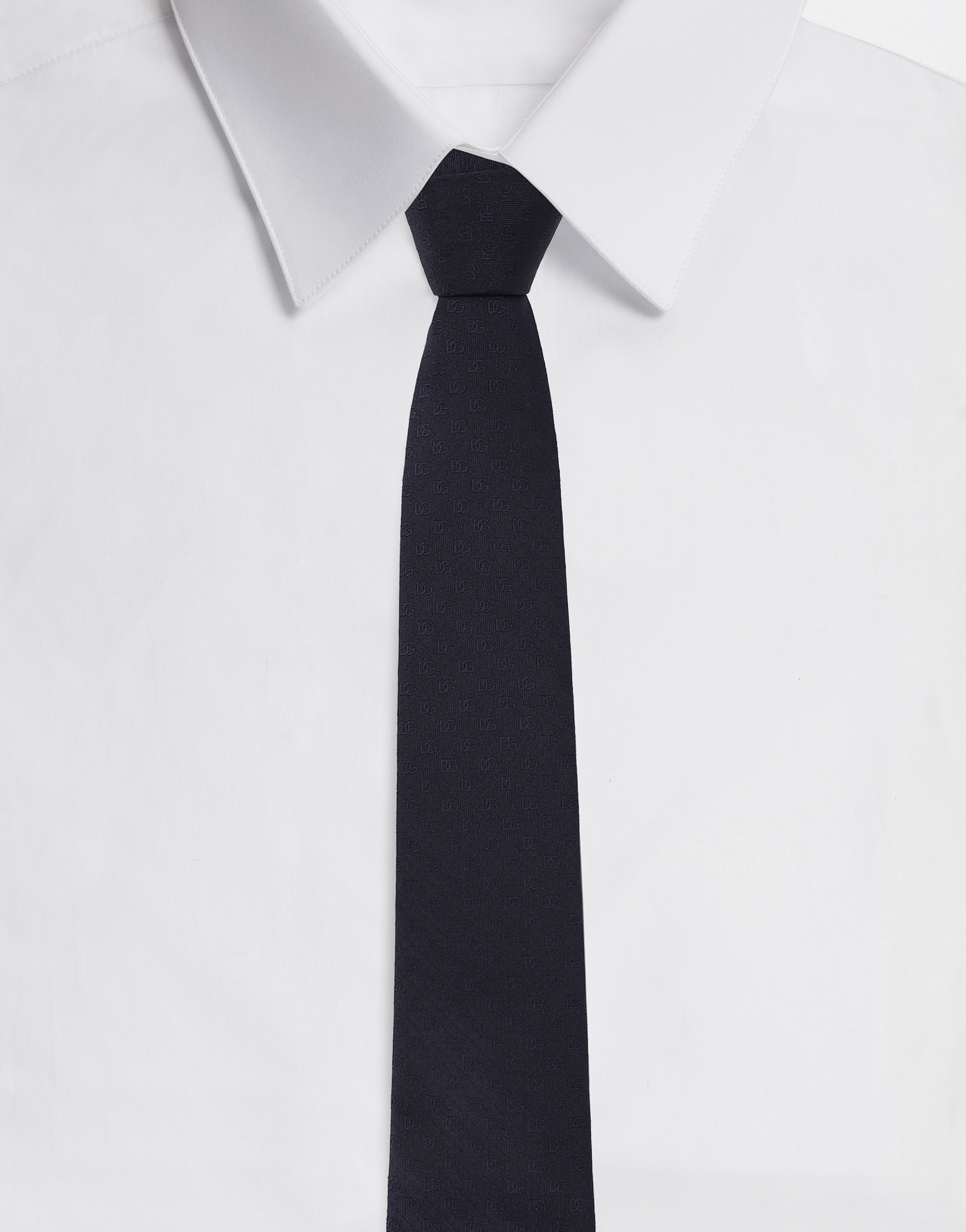 DOLCE & GABBANA 8-CM SILK JACQUARD BLADE TIE WITH DG LOGO