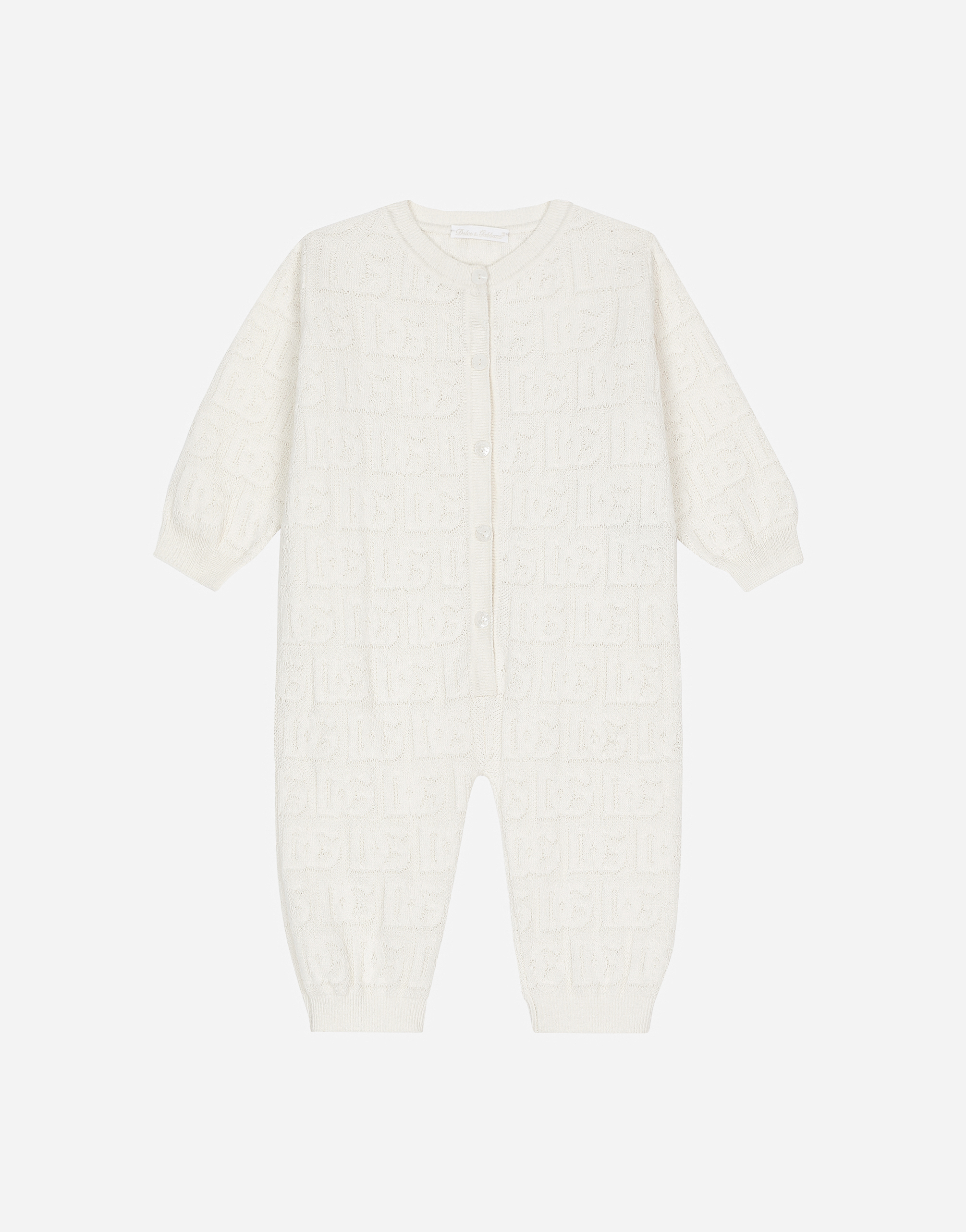 Long-sleeved jacquard knit onesie