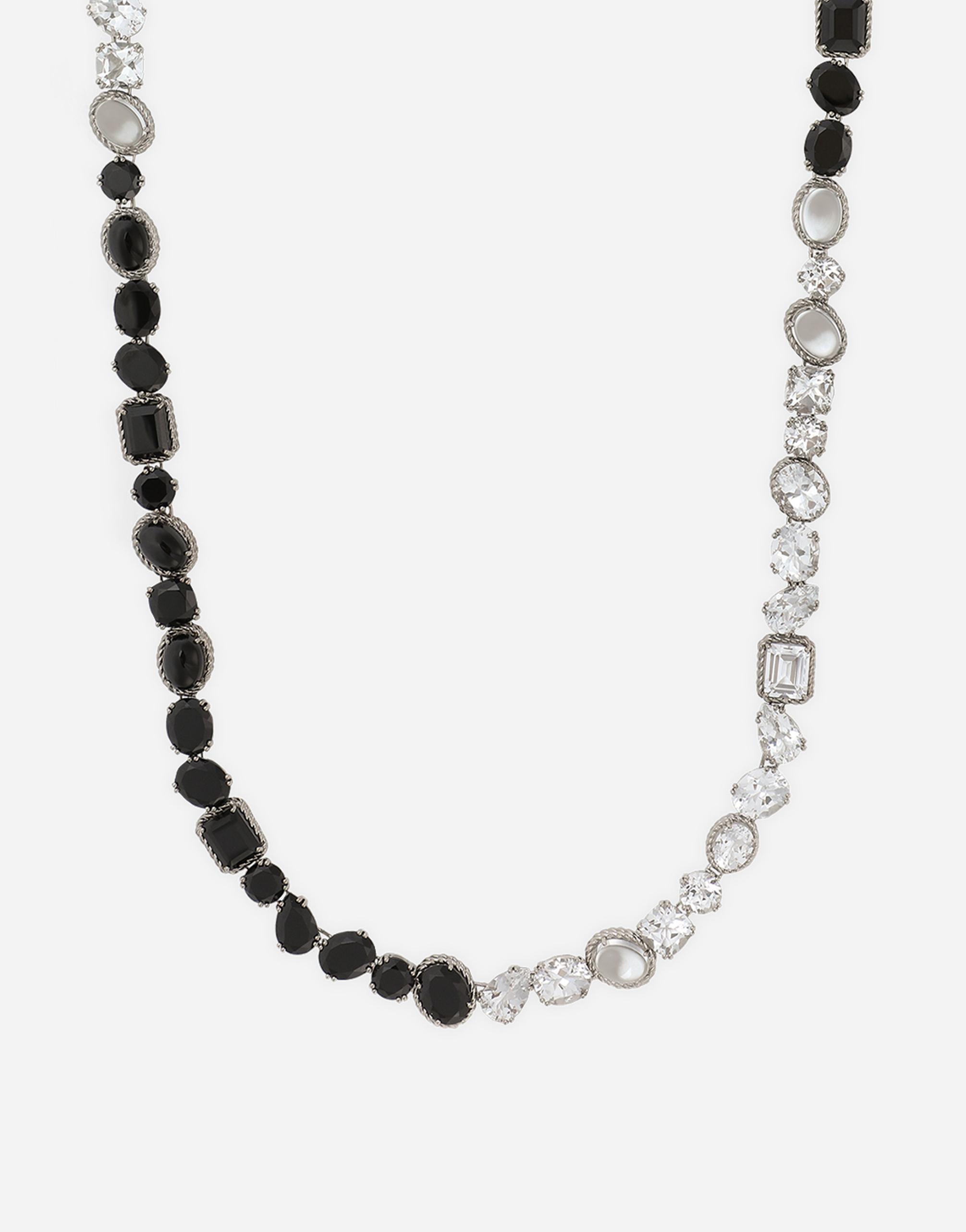 Dolce & Gabbana Anna Sautoir In White Gold 18kt With Spinel And Topazes In Weiss