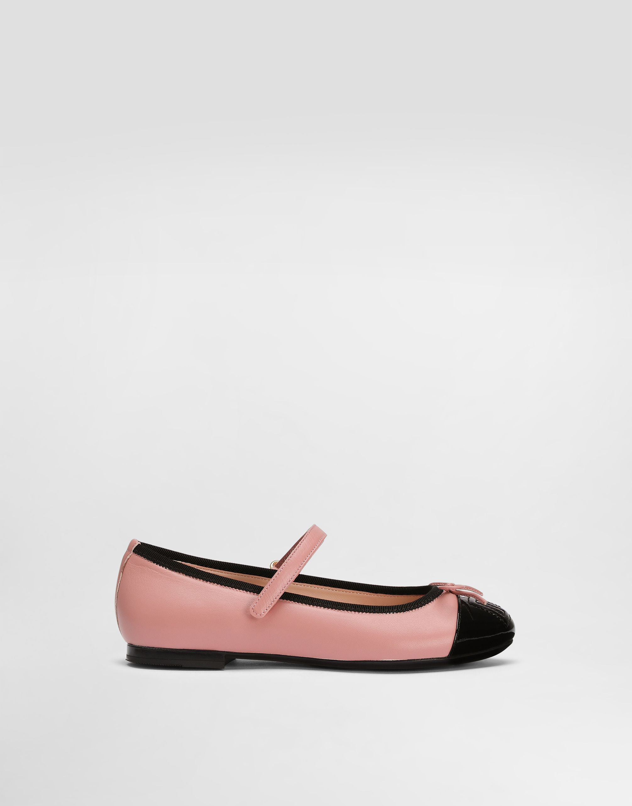 Dolce & Gabbana Patent Leather And Calfskin Ballet Flats - Woman Shoes (24-38) Pink