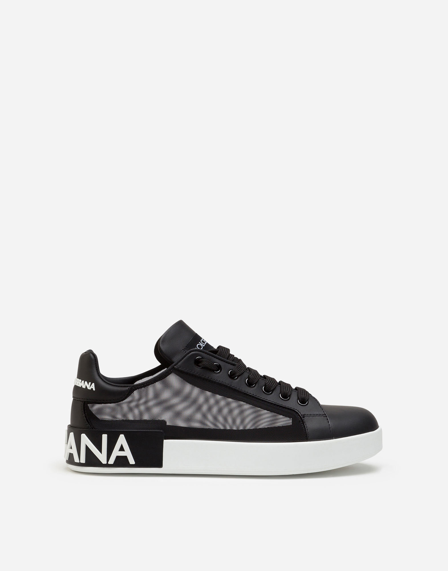 Portofino sneakers in nappa leather and mesh in Black/White