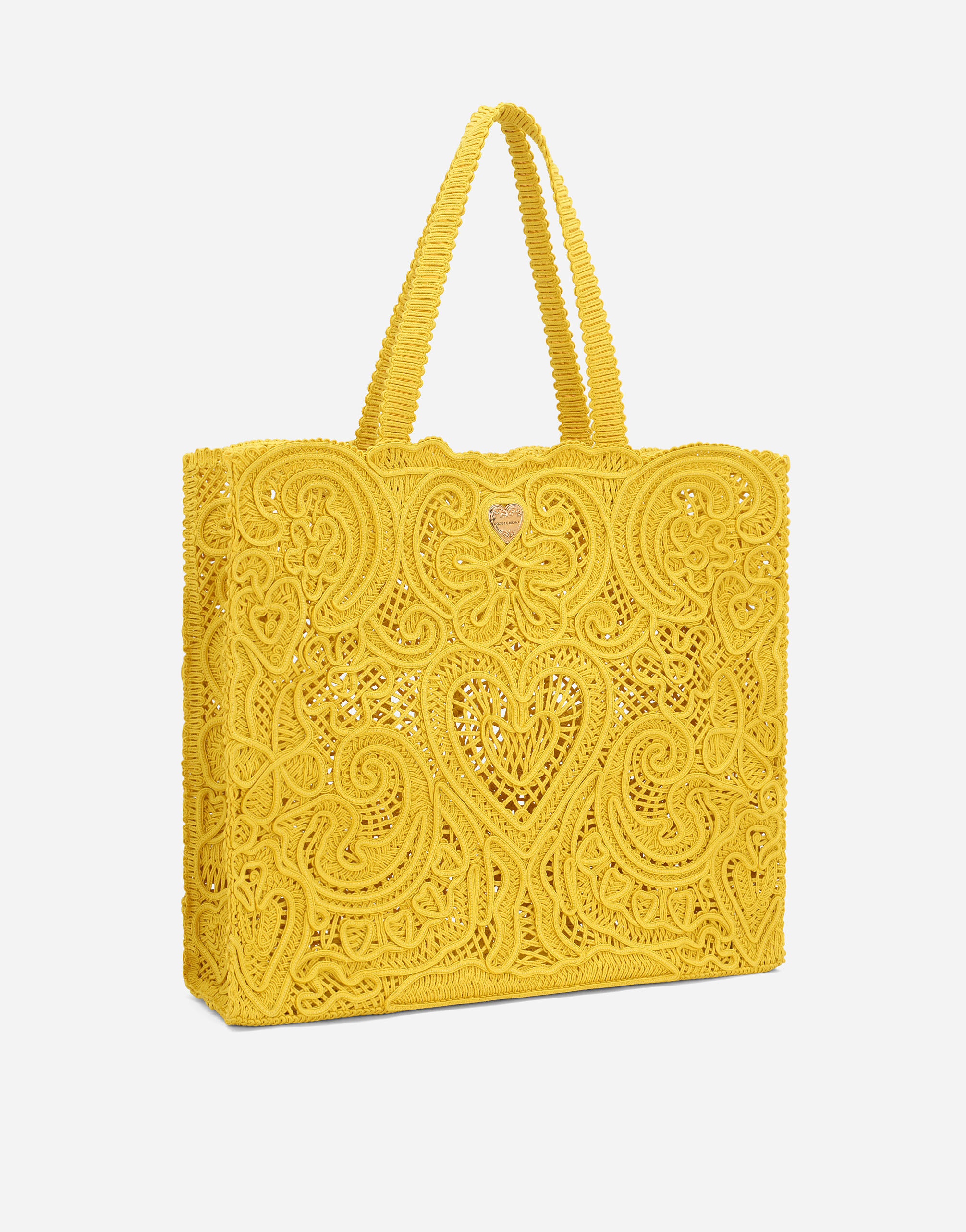 Shop Dolce & Gabbana Large Beatrice Shopper In Yellow