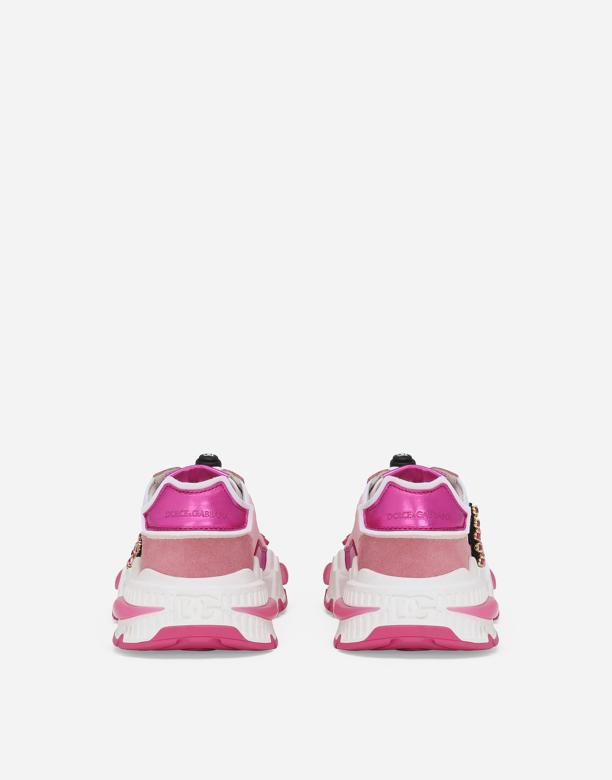 Dolce & Gabbana Nylon Airmaster Sneakers With Dg Logo In Pink