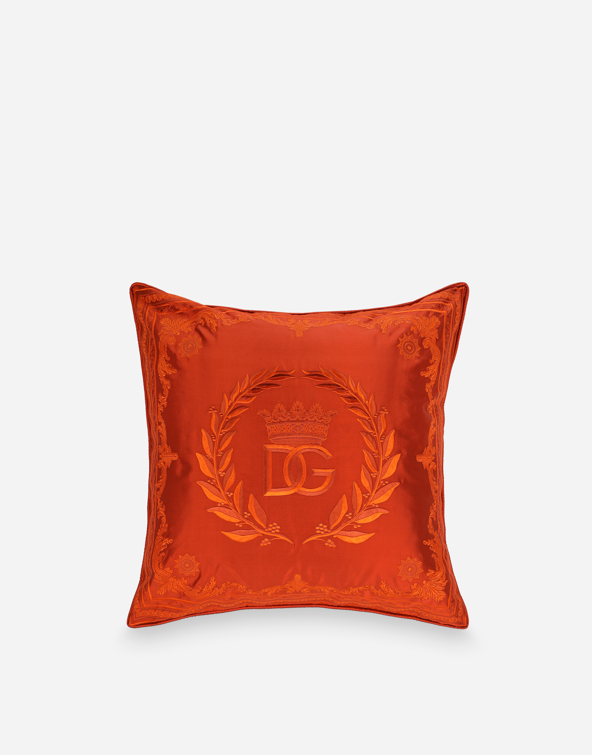 Dolce & Gabbana Mikado Silk Cushion Medium In Multicolor