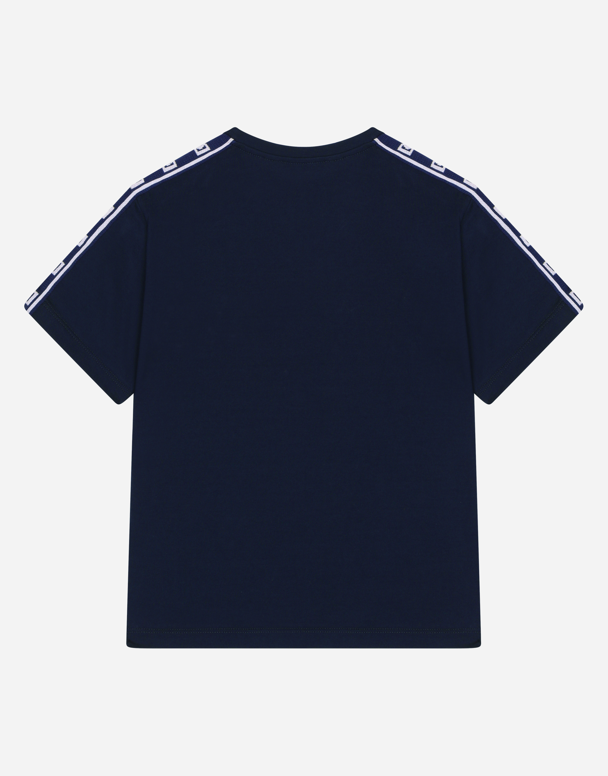 Shop Dolce & Gabbana Jersey T-shirt With Logo Tag In Blue