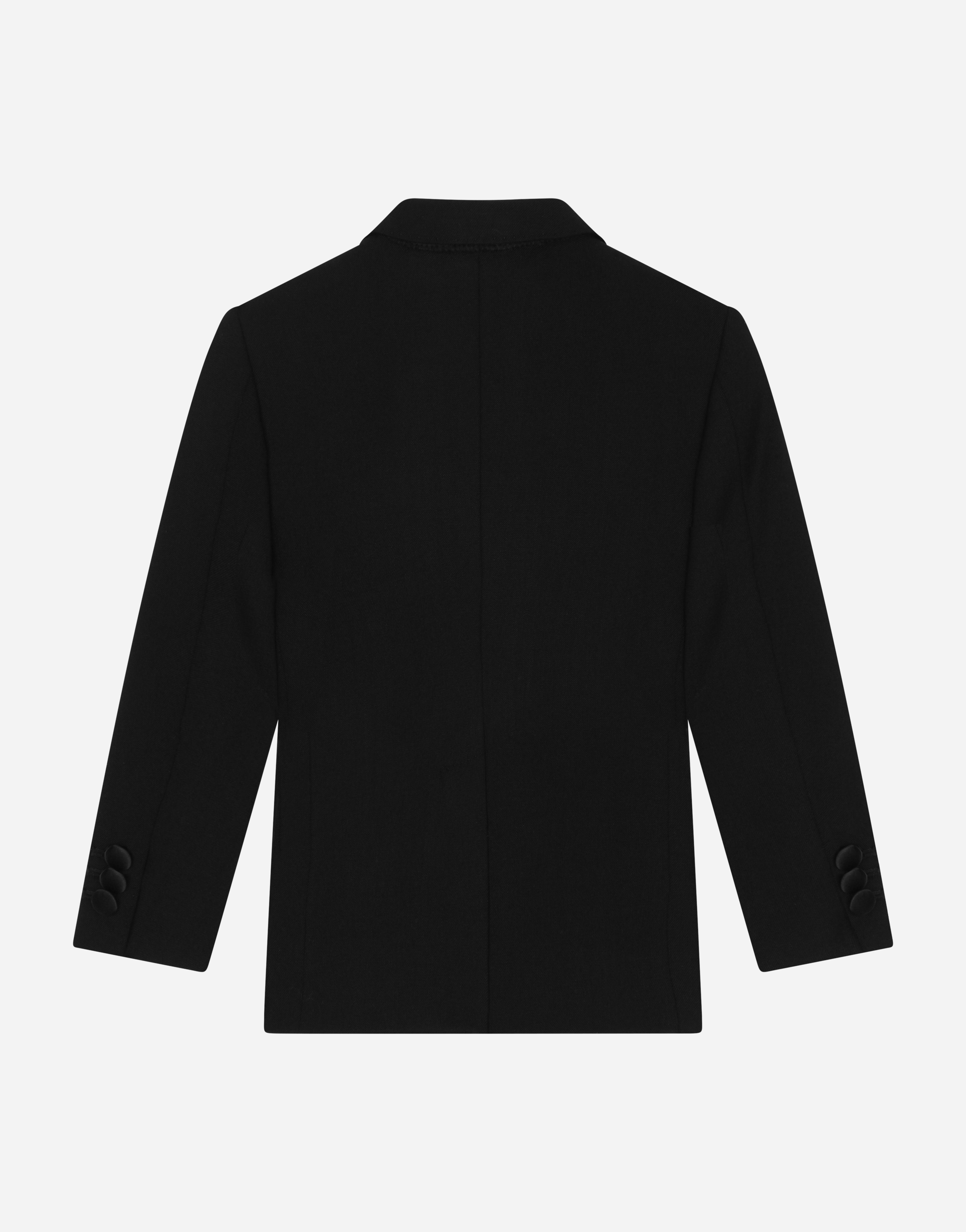 Shop Dolce & Gabbana Single-breasted Tuxedo Jacket With Logo Tag In Black