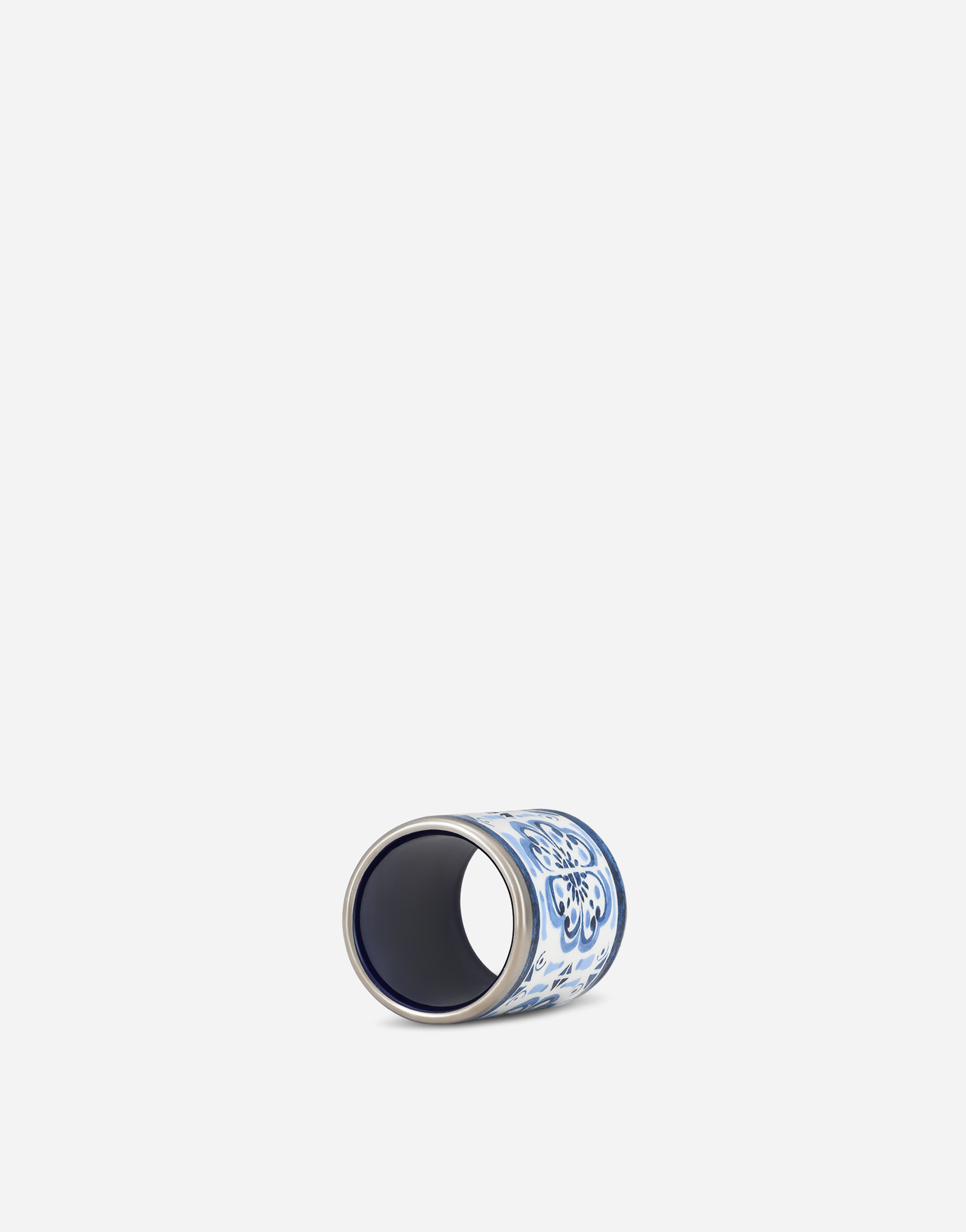 Dolce & Gabbana Set 2 Large Porcelain Napkin Rings In Multicolor