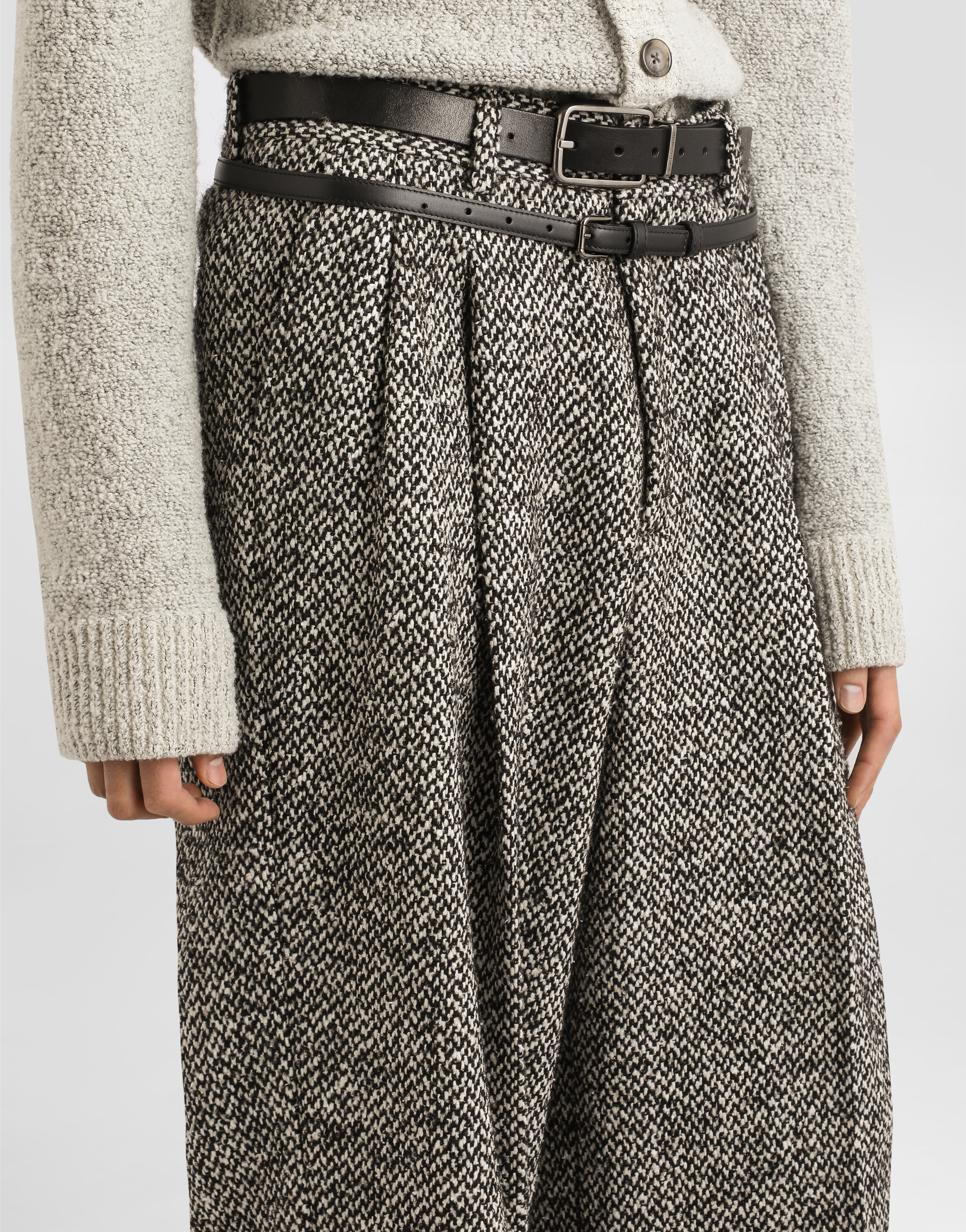 Wool blend dotted trousers