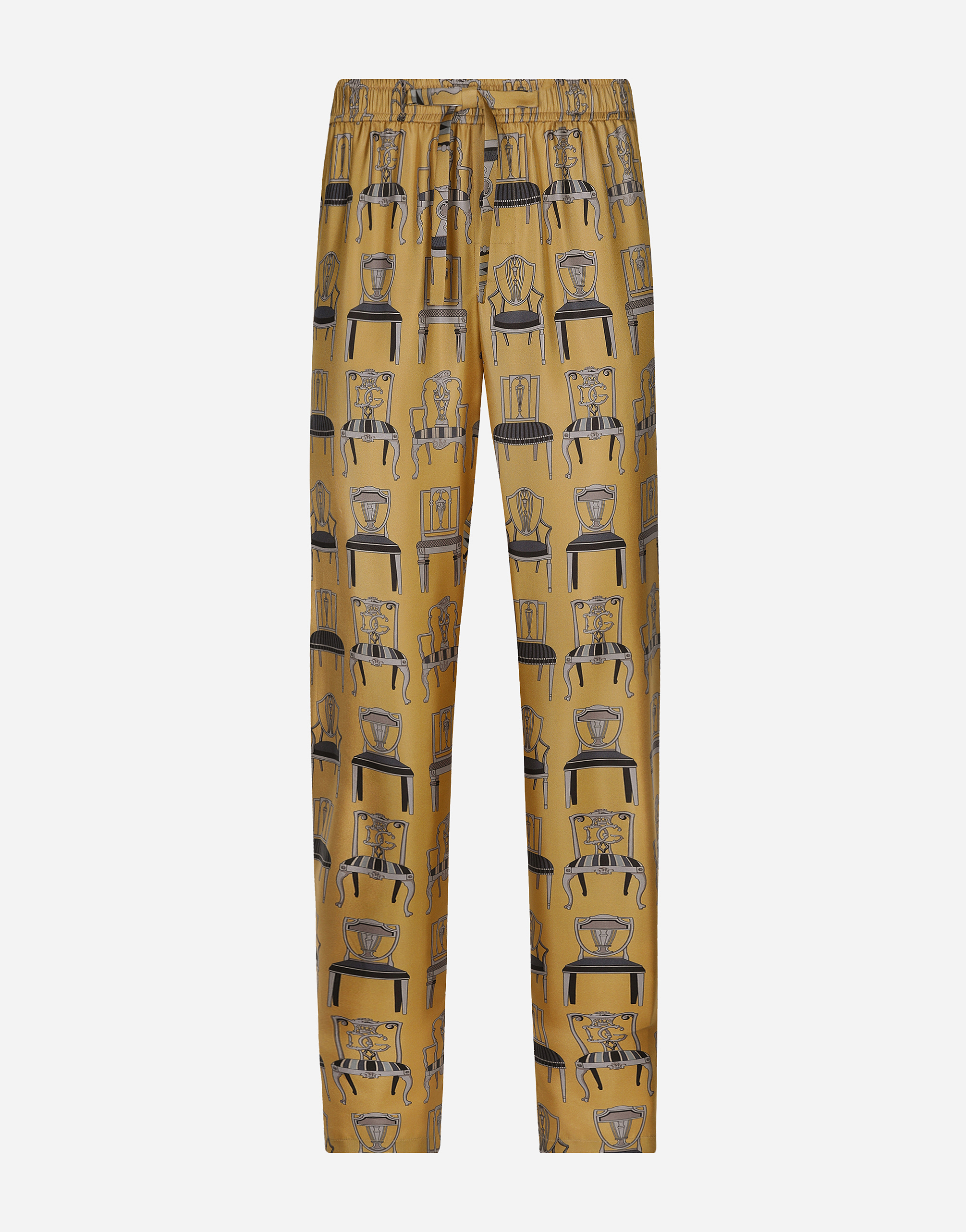 Dolce & Gabbana Printed Silk Twill Jogging Pants - Man Pants And Shorts Print