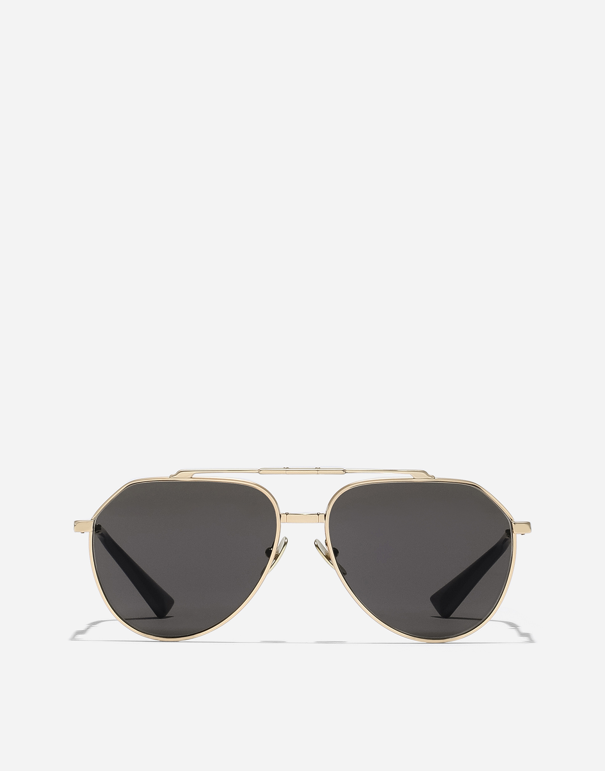 Dolce & Gabbana Gold Frame Metal Sunglasses With Gray Lenses In Gold