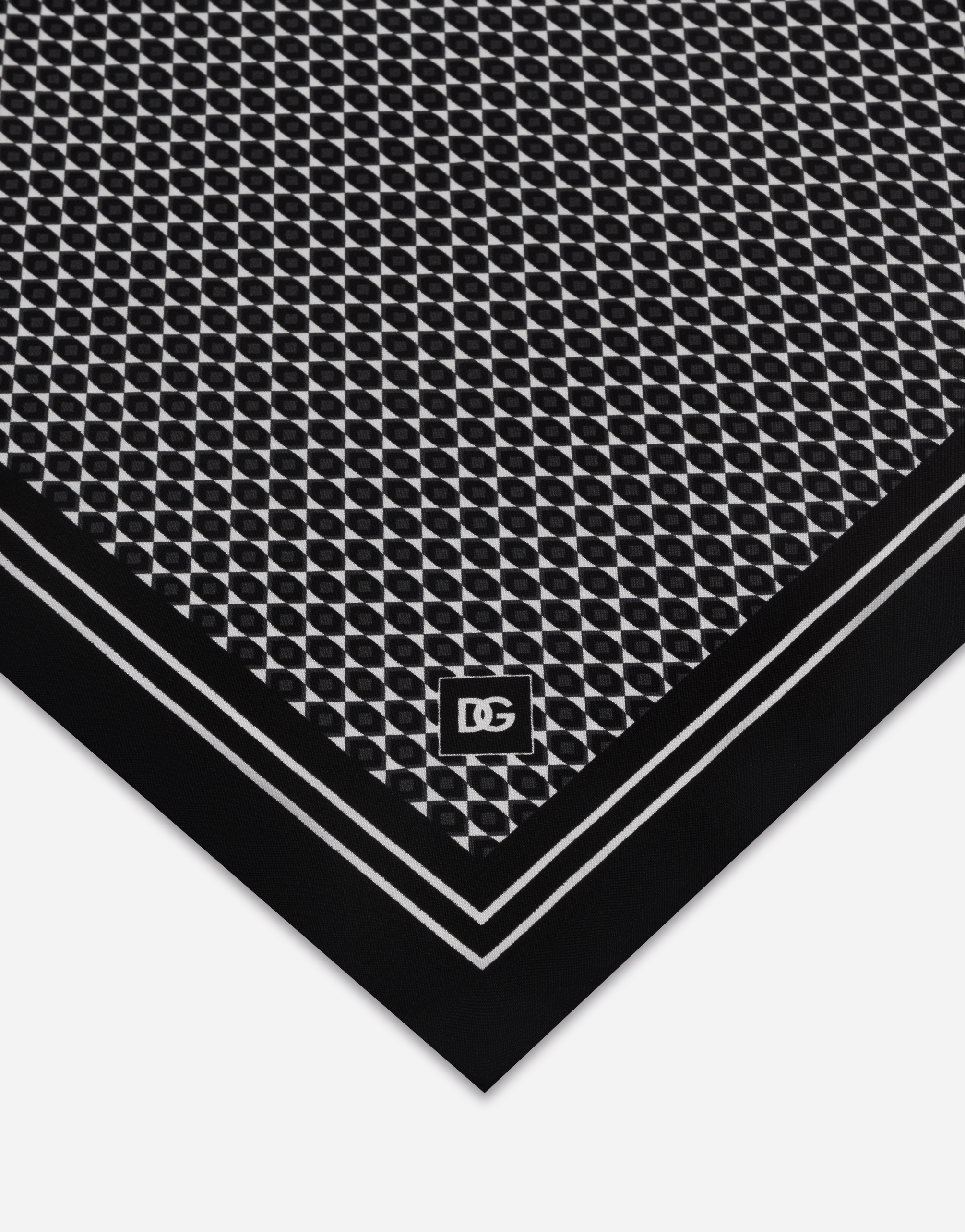 DOLCE & GABBANA PRINTED SILK POCKET SQUARE