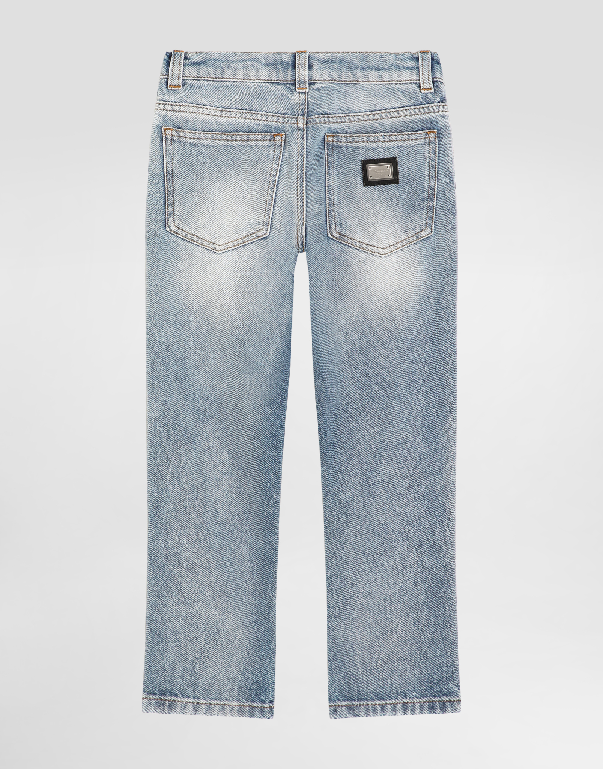  Dolce & Gabbana Dolce & Gabbana 5-pocket Denim Trousers With Salt&pepper Wash - Man Trousers And Shorts Multi-colored 12 Years 