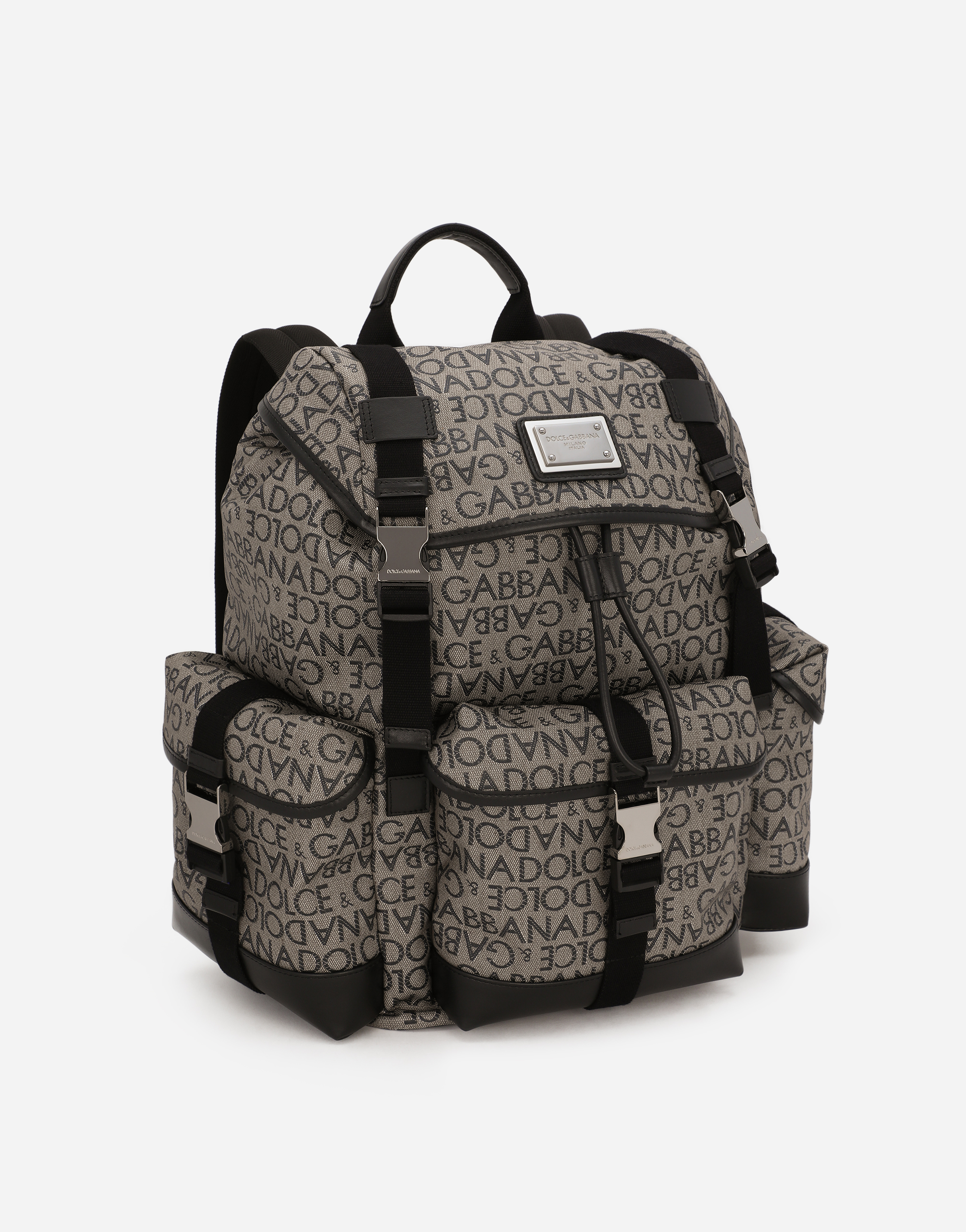Shop Dolce & Gabbana Jacquard Backpack In Multicolor