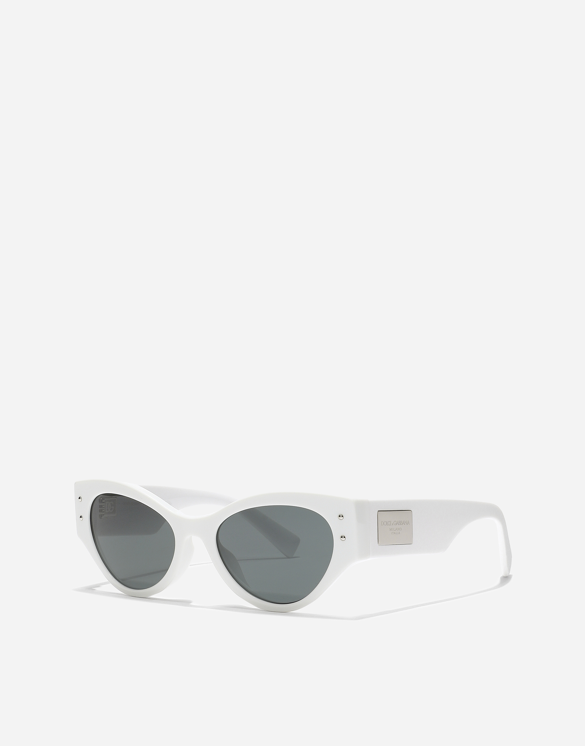Dolce & Gabbana Dg Logo Plaque Sunglasses In White