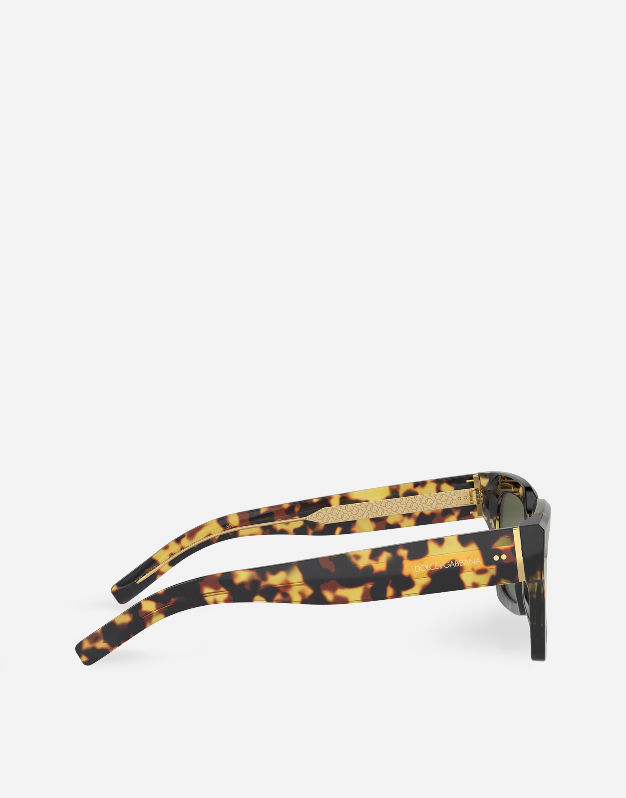 Shop Dolce & Gabbana Dg Icon Sunglasses In Yellow Havana