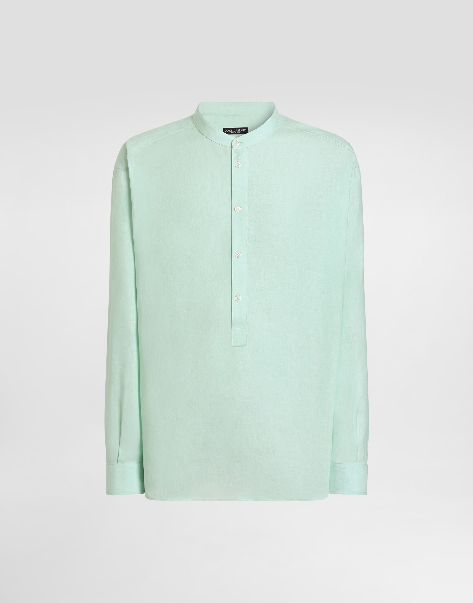 Linen shirt in Azure for Men | Dolce&Gabbana®