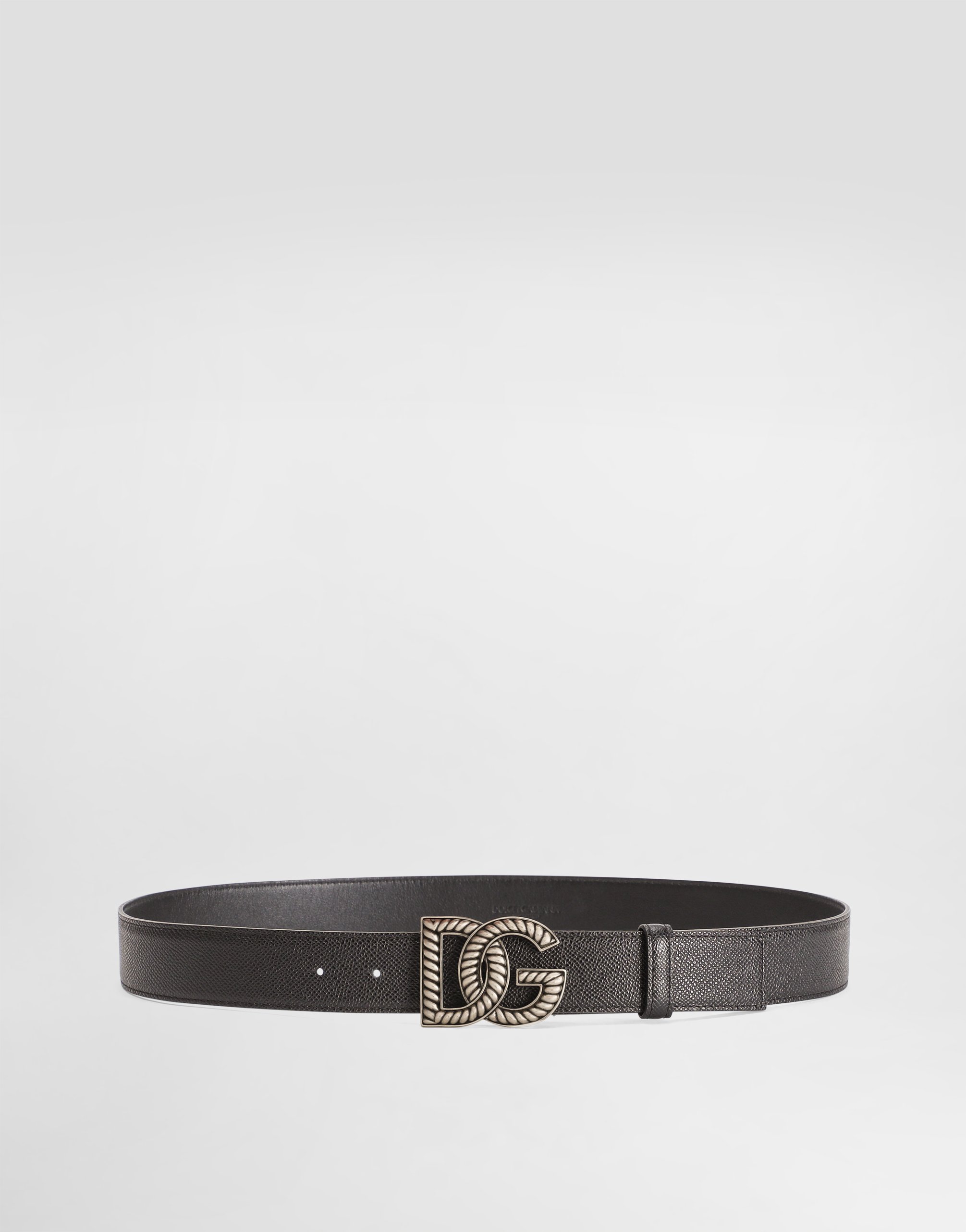 Dolce & Gabbana Alpine Calfskin Belt - Man Belts Black