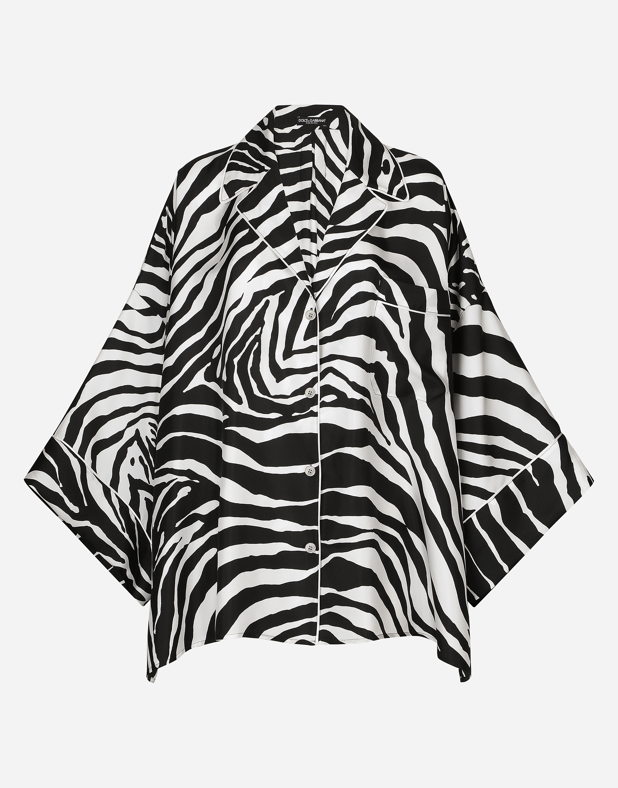 Dolce & Gabbana Zebra-print Twill Shirt In Multicolor