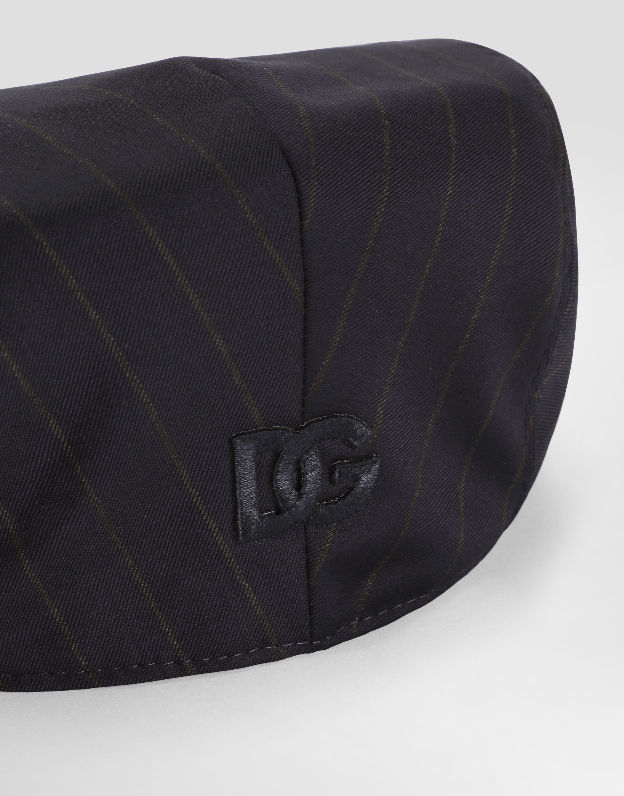 Virgin wool pinstripe flat cap