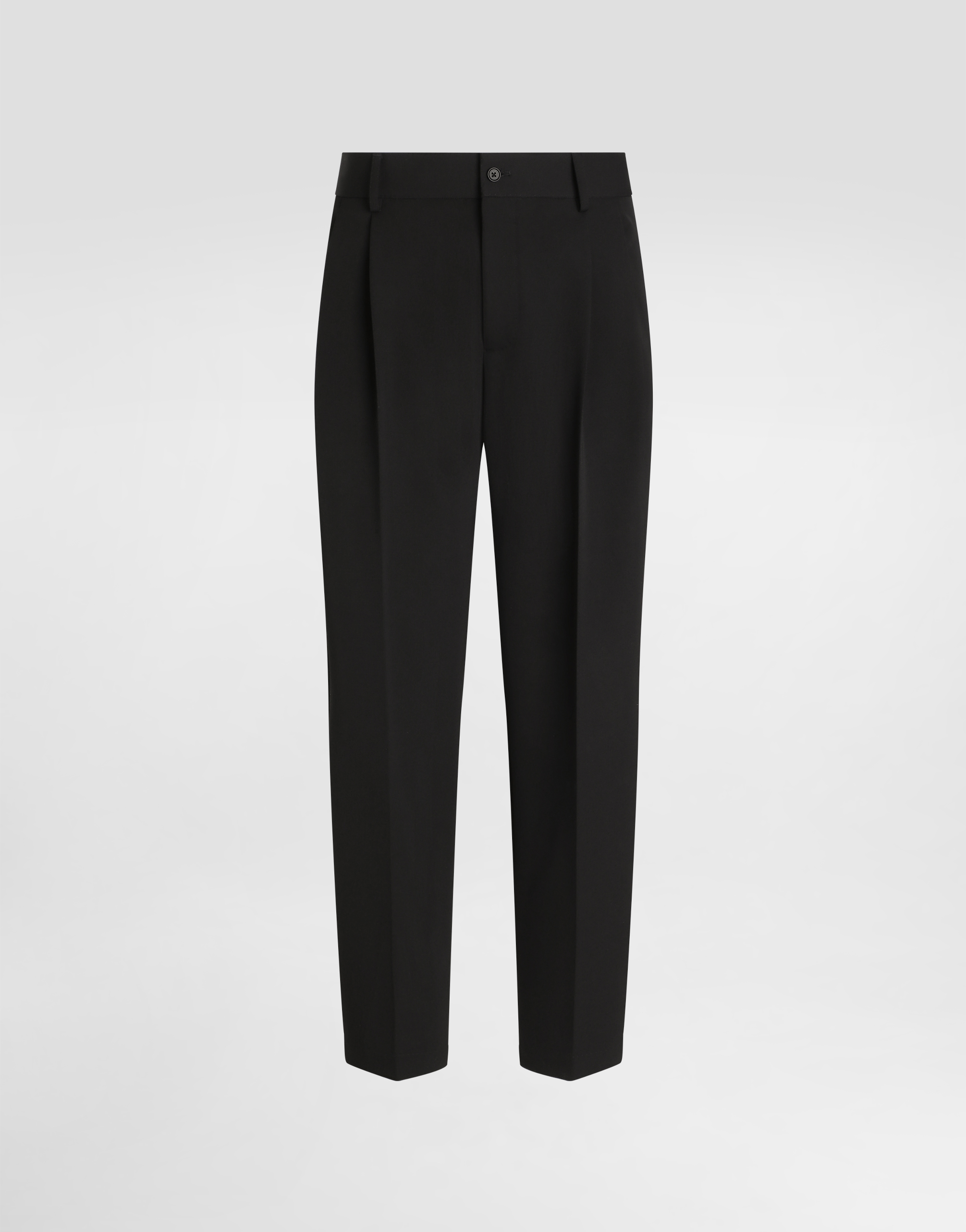 Dolce & Gabbana Wool Pants With Double Darts - Man Pants And Shorts Black Wool