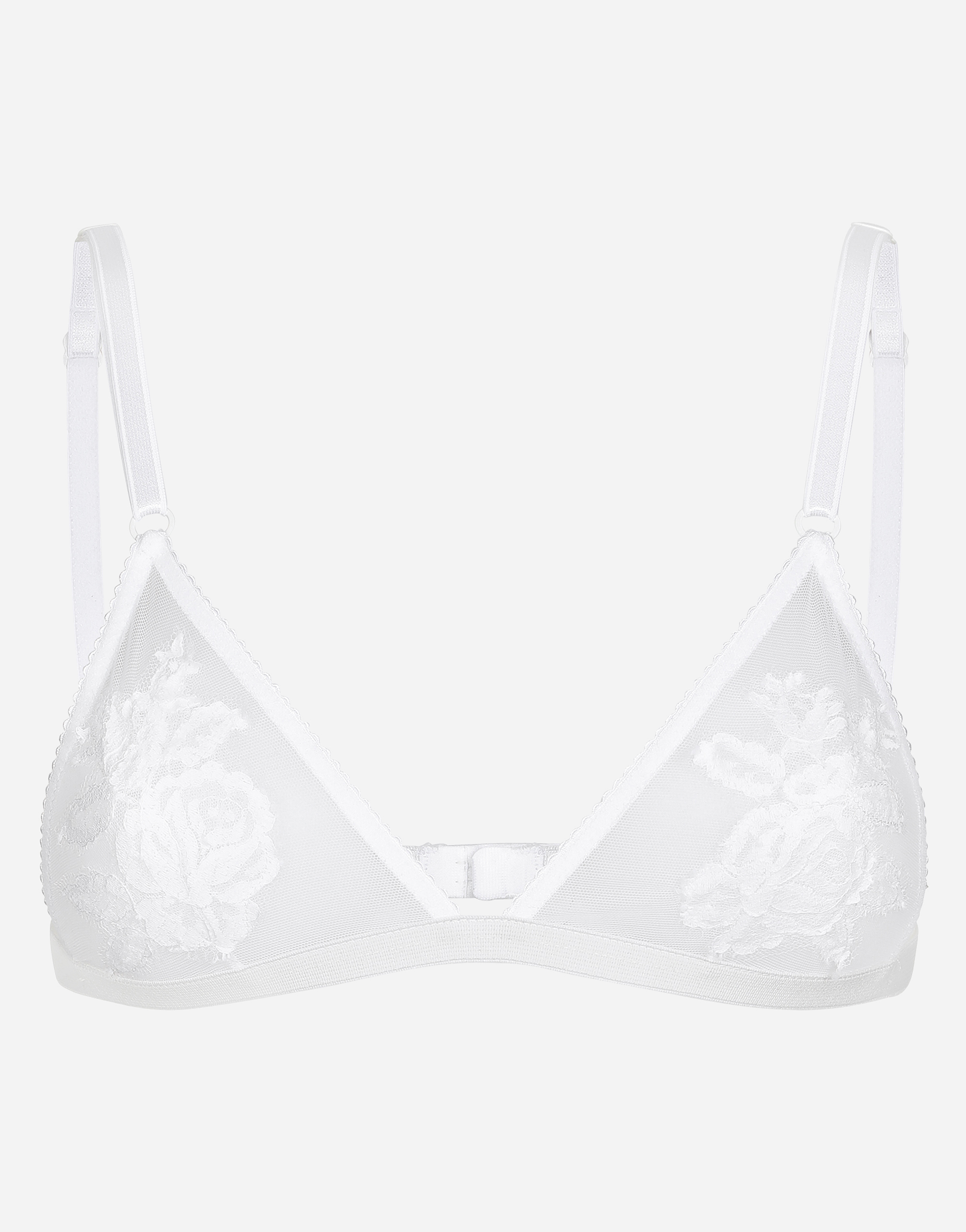 Dolce & Gabbana Floral-motif Triangle Bra In ホワイト