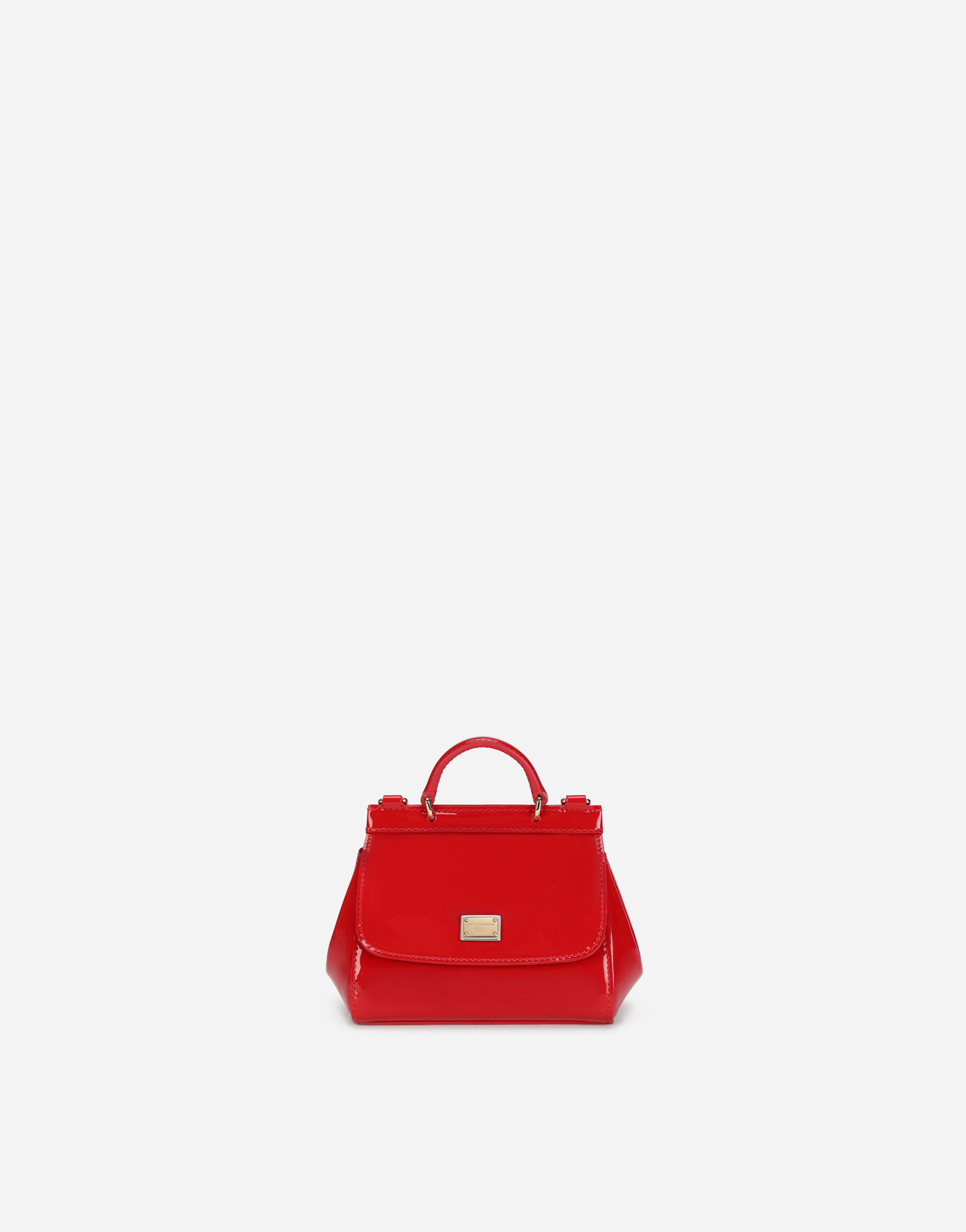 Dolce & Gabbana Kids' Patent Leather Mini Sicily Bag In Red