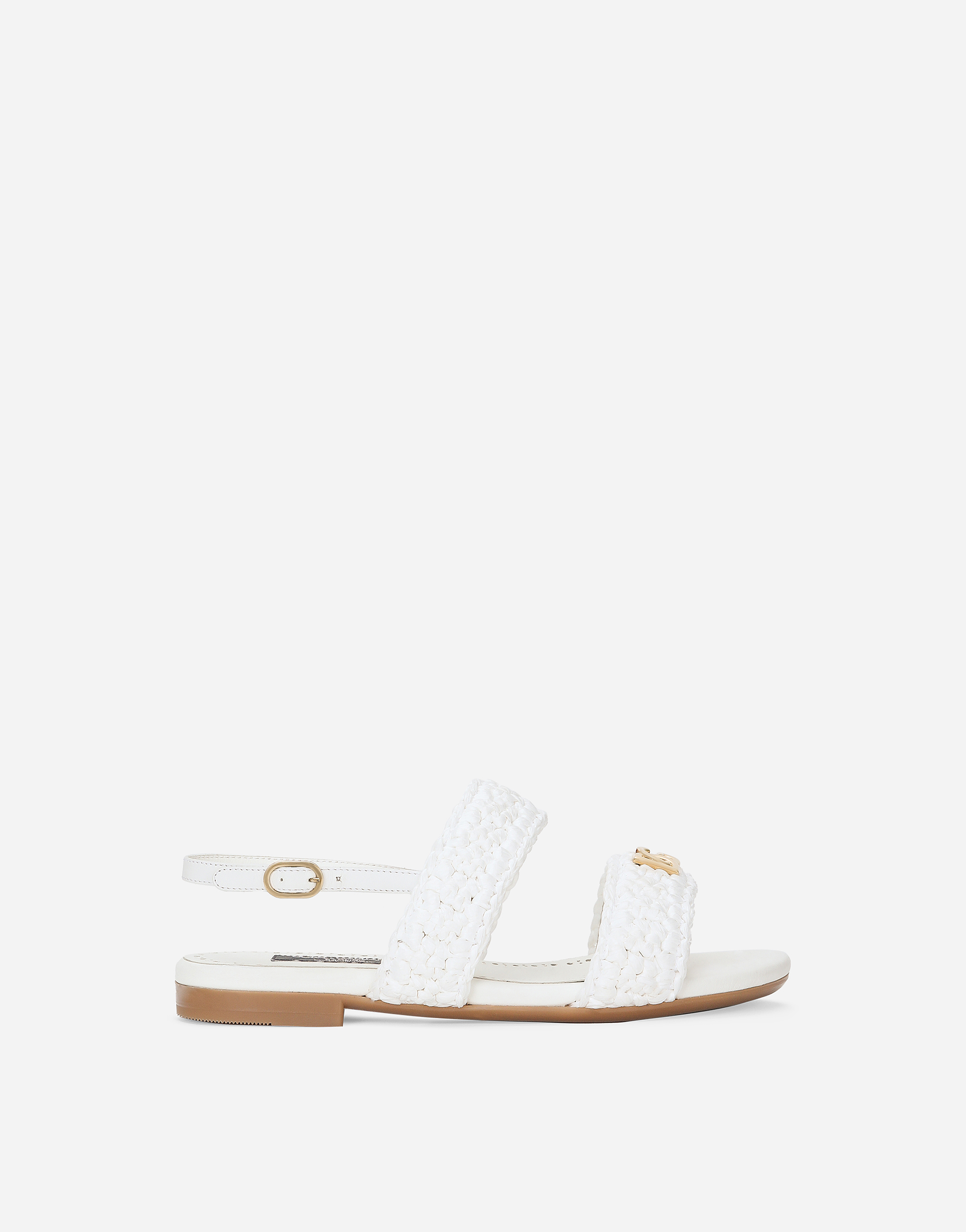 Dolce & Gabbana Calfskin Sandals With Crochet Detailing - Woman Shoes (24-38) White 35