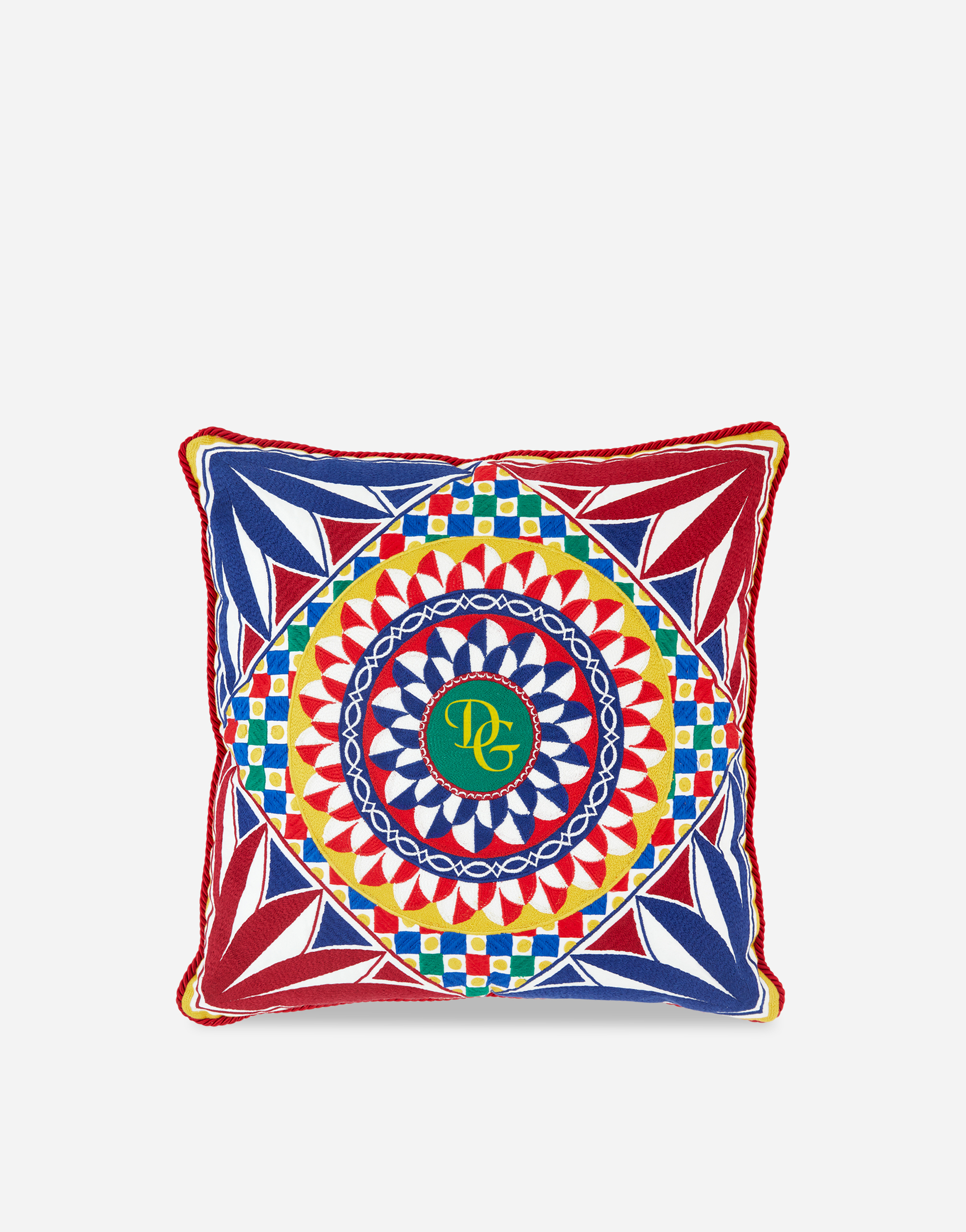 Dolce & Gabbana Embroidered Cushion Medium In Multicolor