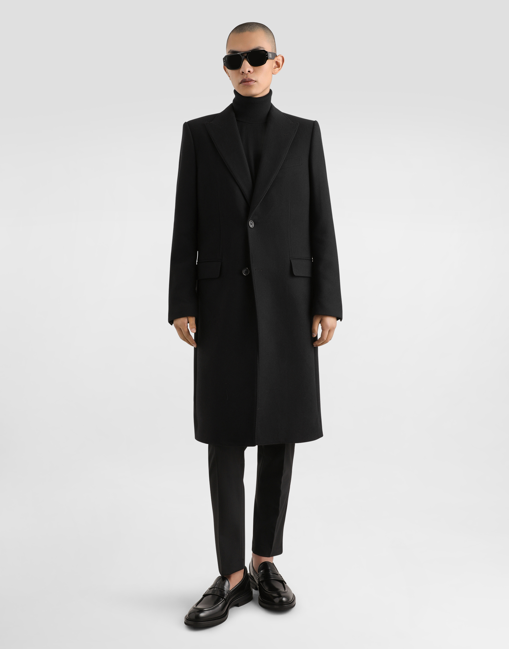 Dolce & Gabbana Wool Single-breasted Coat In Black