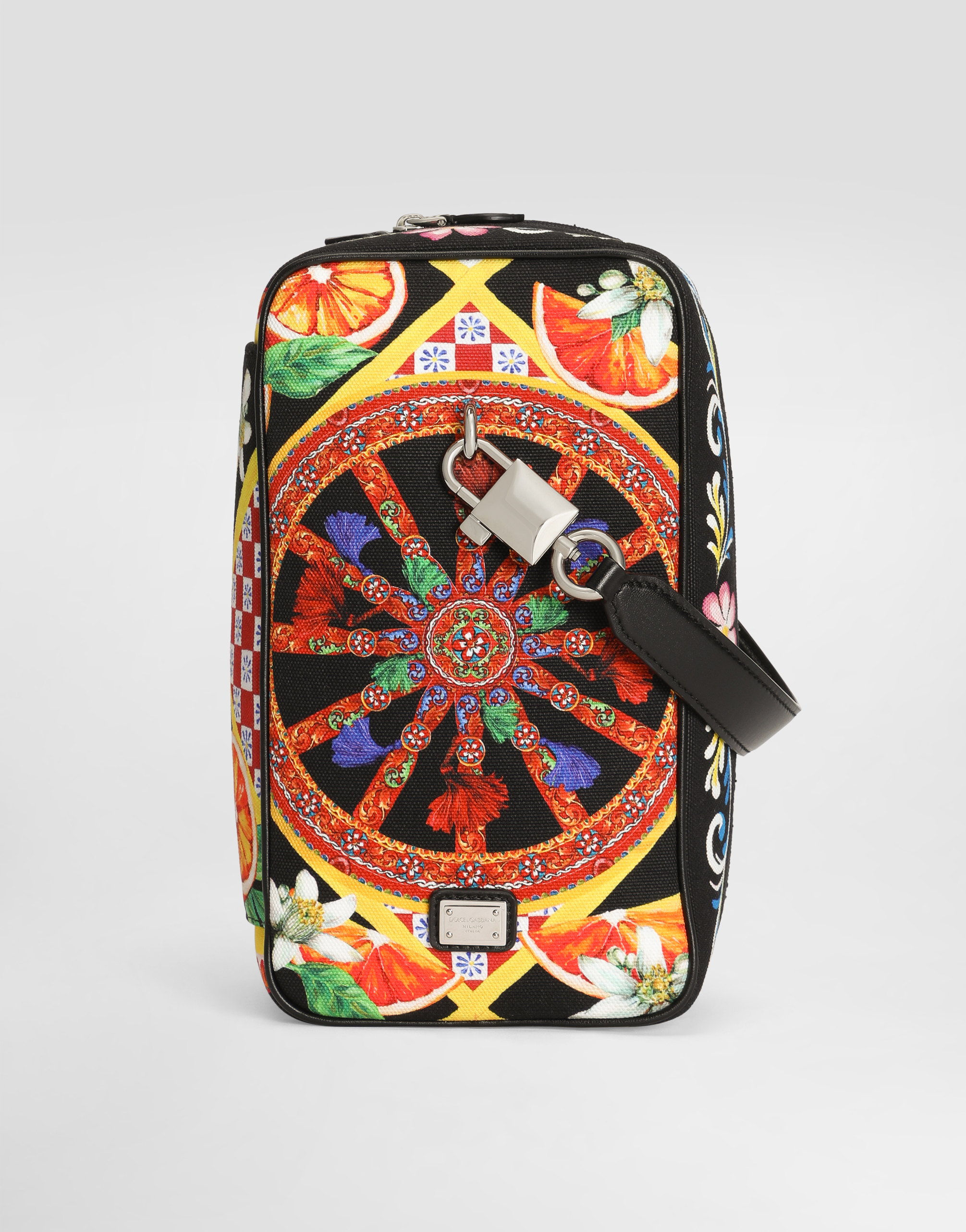 Lock handbag in printed canvas in Multicolor for Men | Dolce&Gabbana®