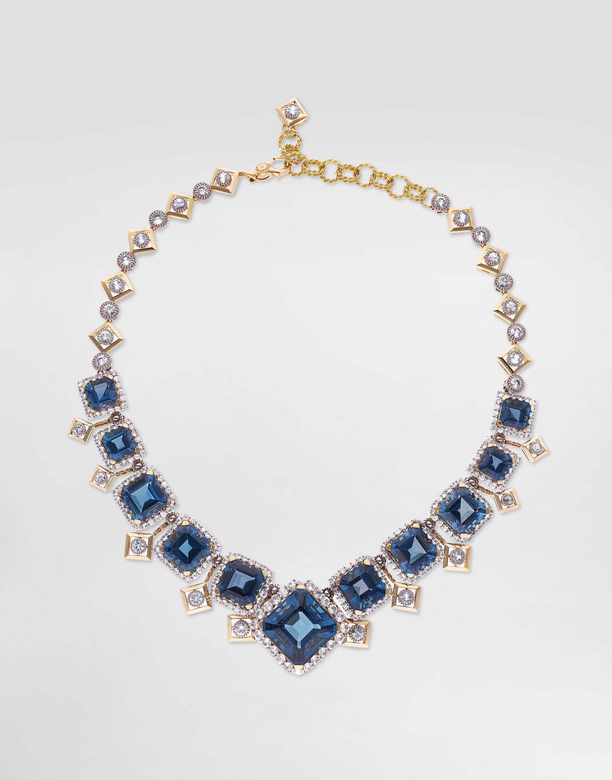 Dolce & Gabbana Eleganza Necklace 18-carat White And Yellow Gold, Topazes, And Sapphires.
