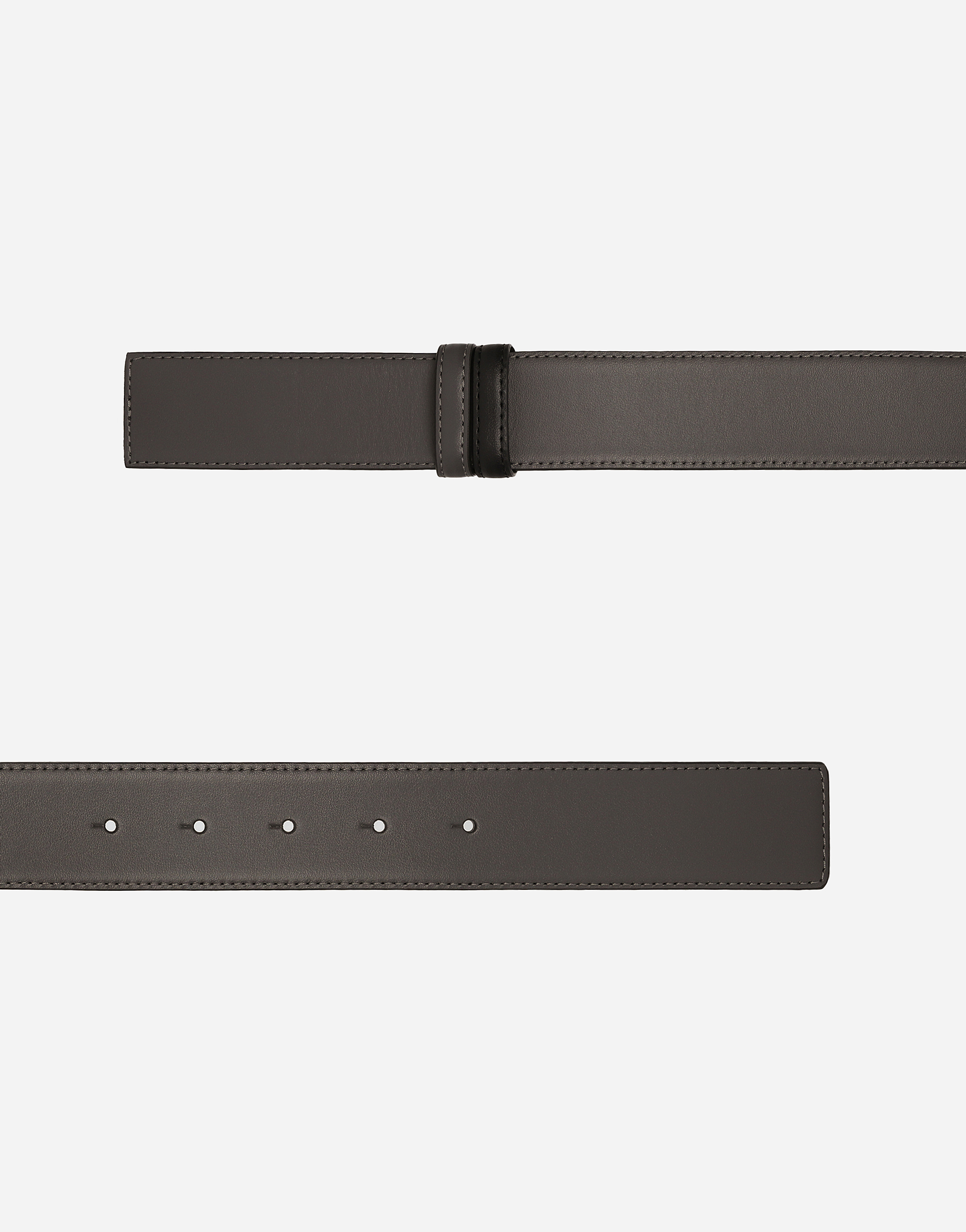 Dolce & Gabbana Reversible Calfskin Belt Strap In グレー
