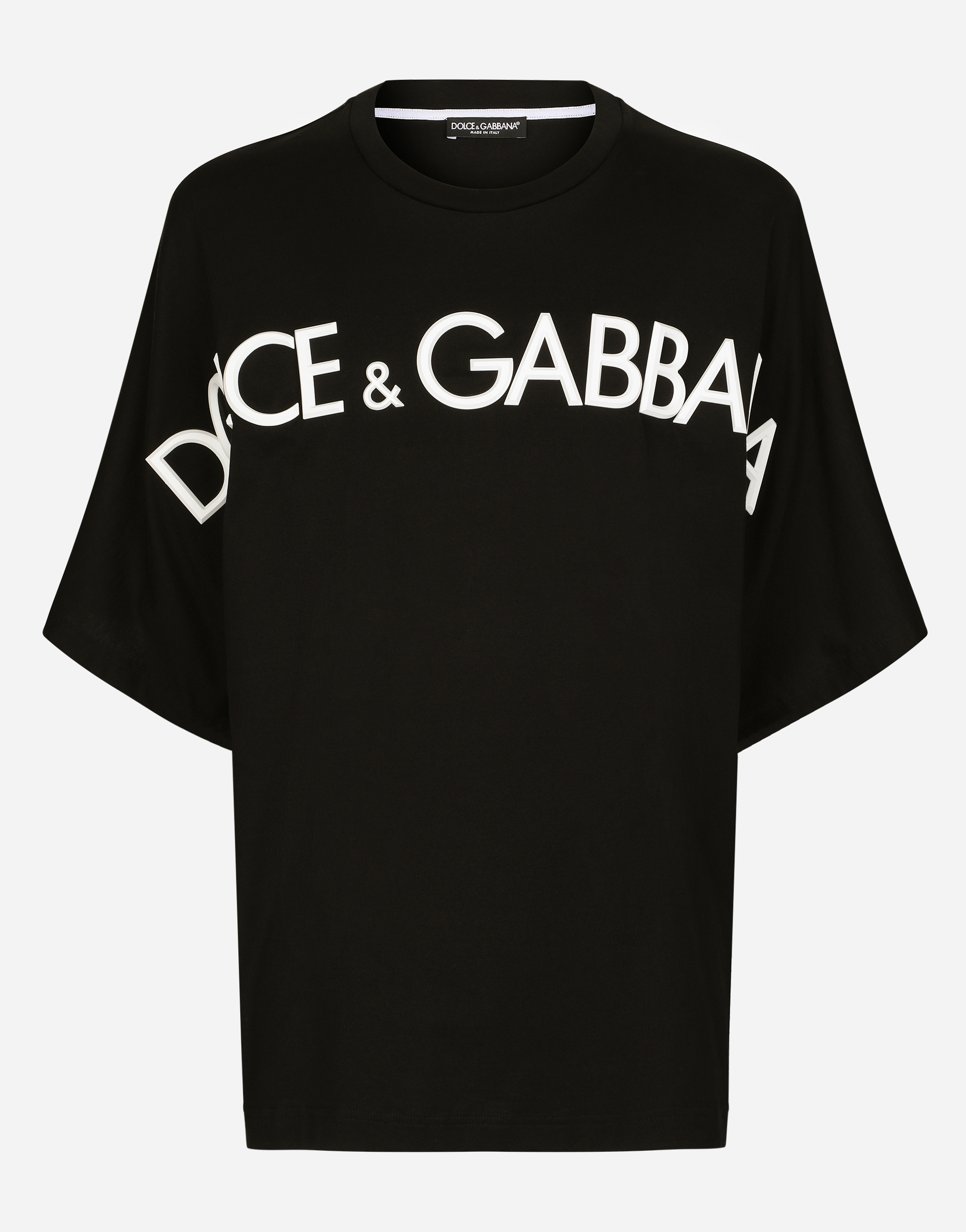 DOLCE & GABBANA COTTON ROUND-NECK T-SHIRT WITH 3D PATCH